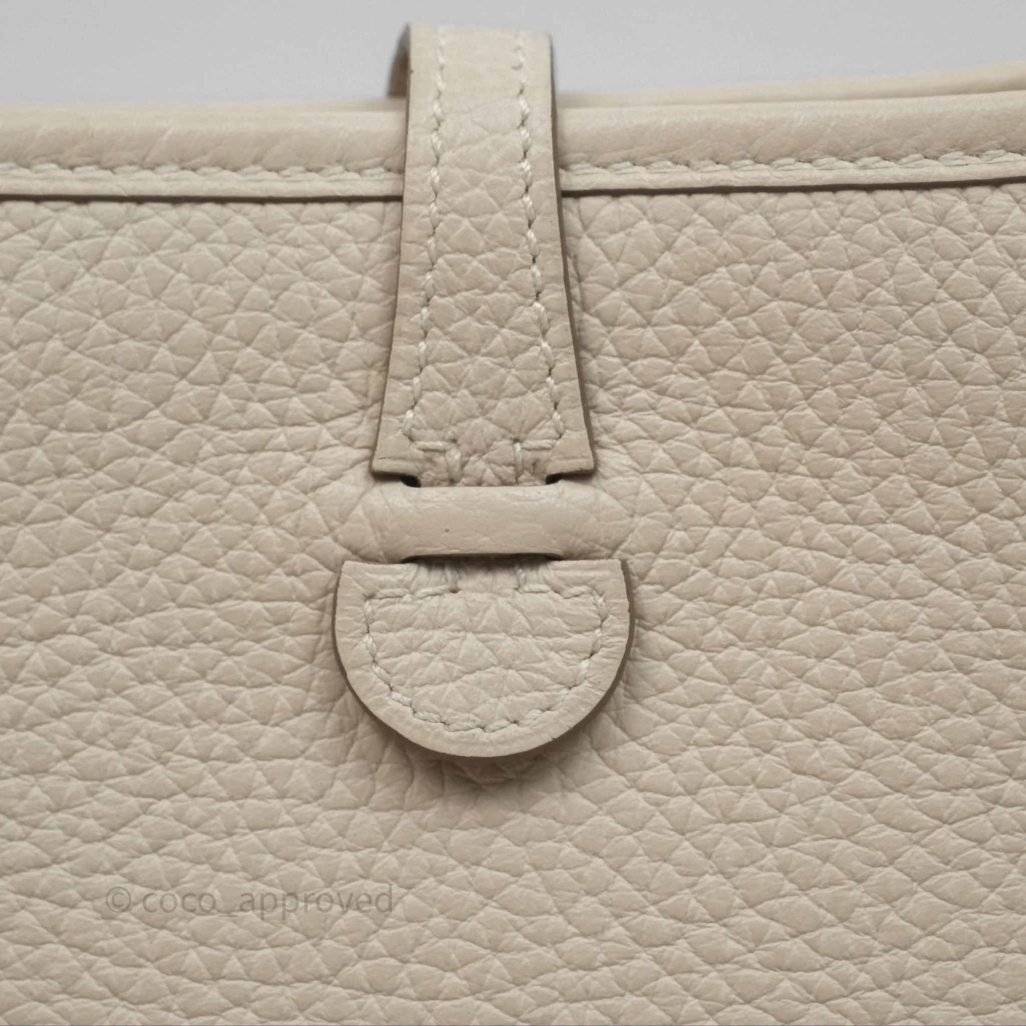 Herms Mini Evelyne Craie 10 Clemence Palladium Hardware