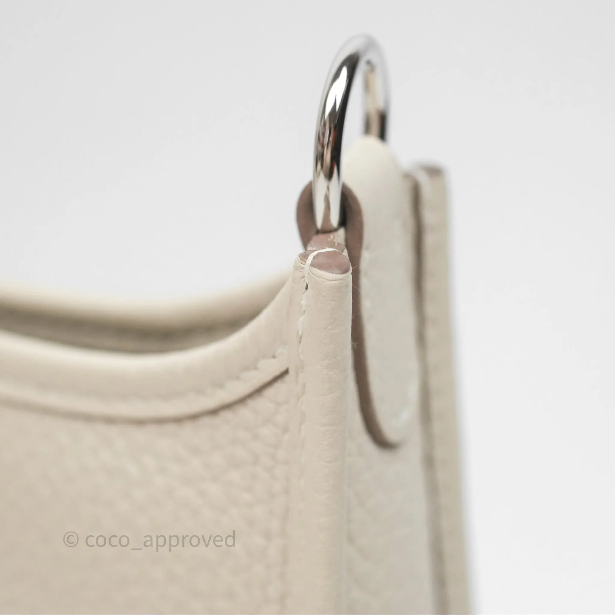 Herms Mini Evelyne Craie 10 Clemence Palladium Hardware