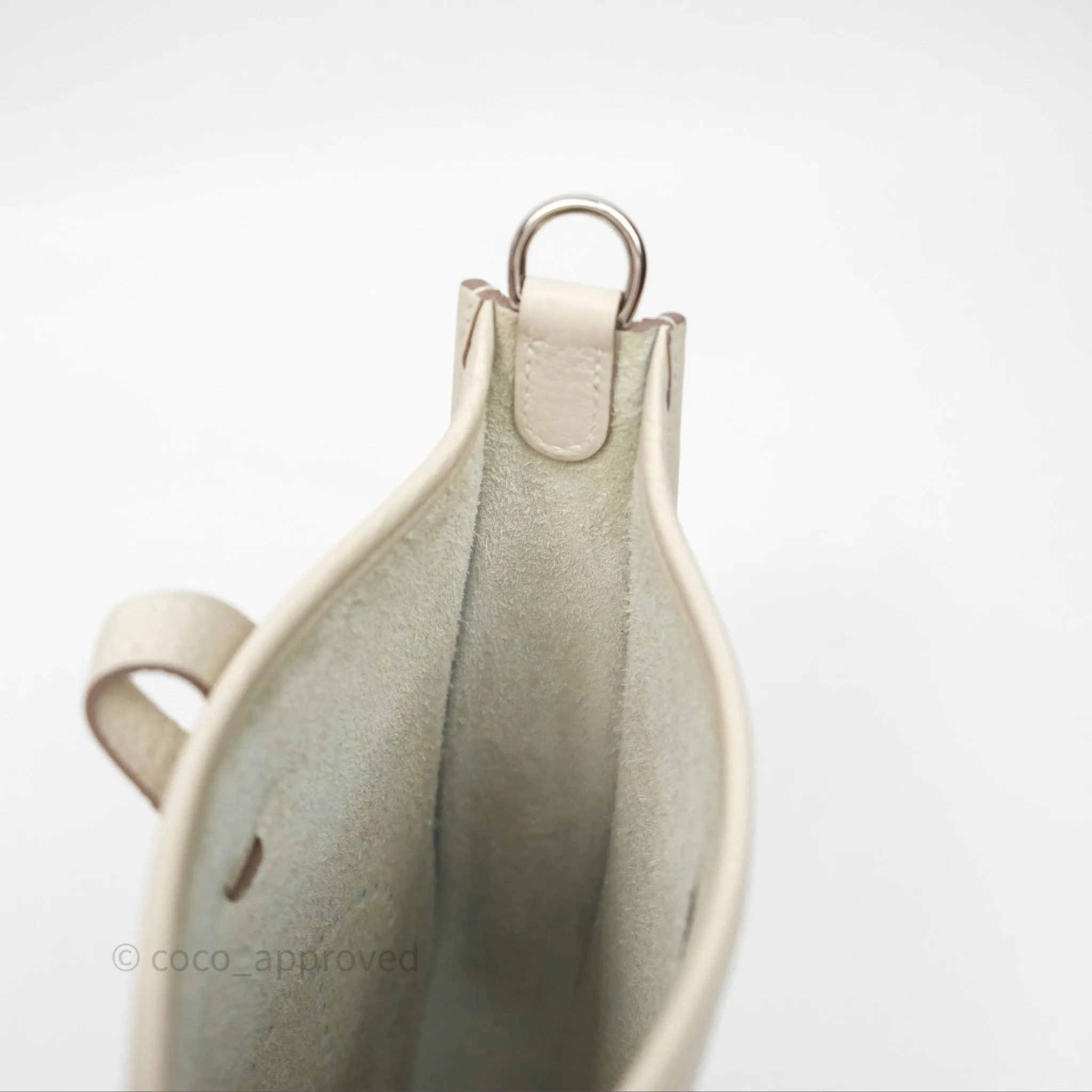 Herms Mini Evelyne Craie 10 Clemence Palladium Hardware