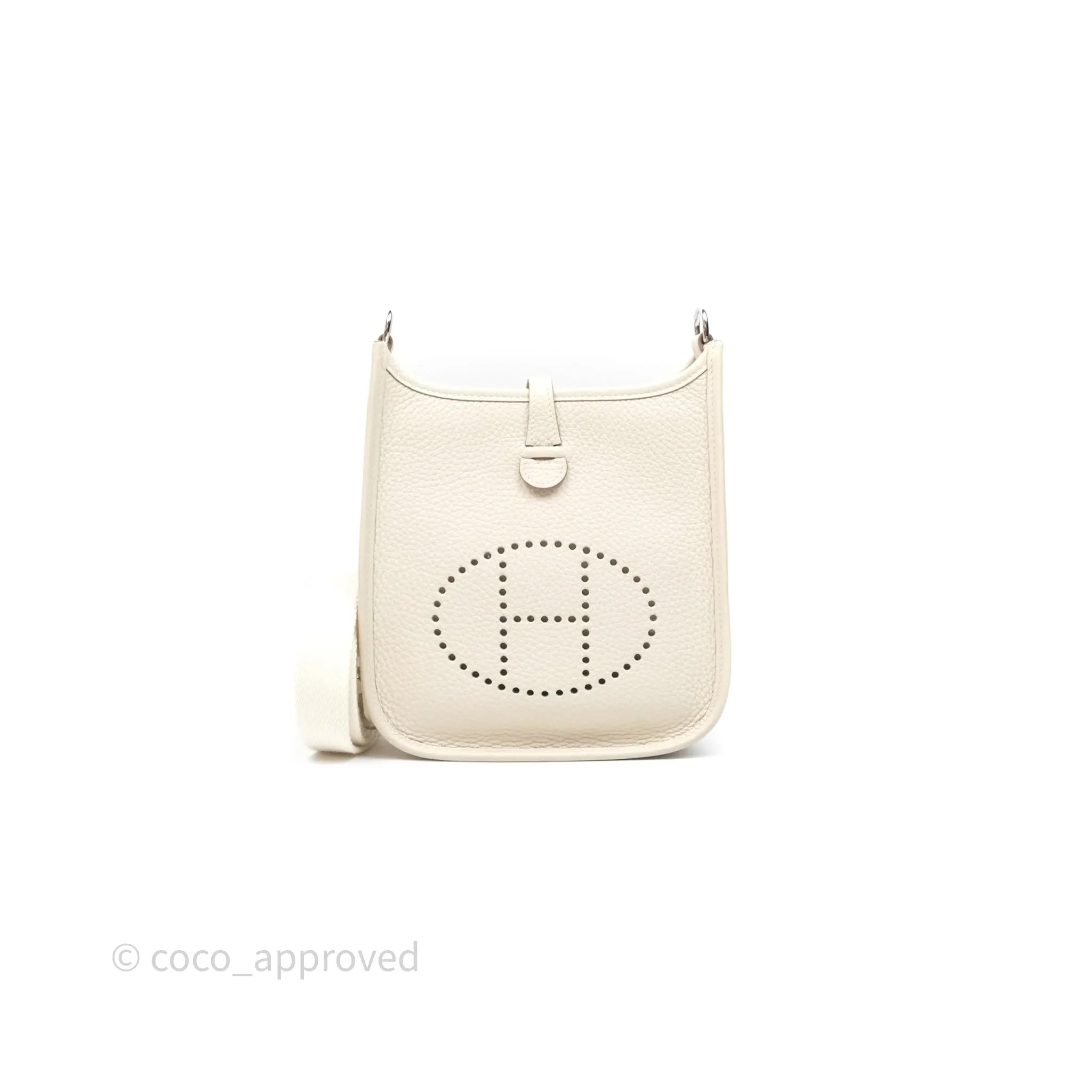 Herms Mini Evelyne Craie 10 Clemence Palladium Hardware