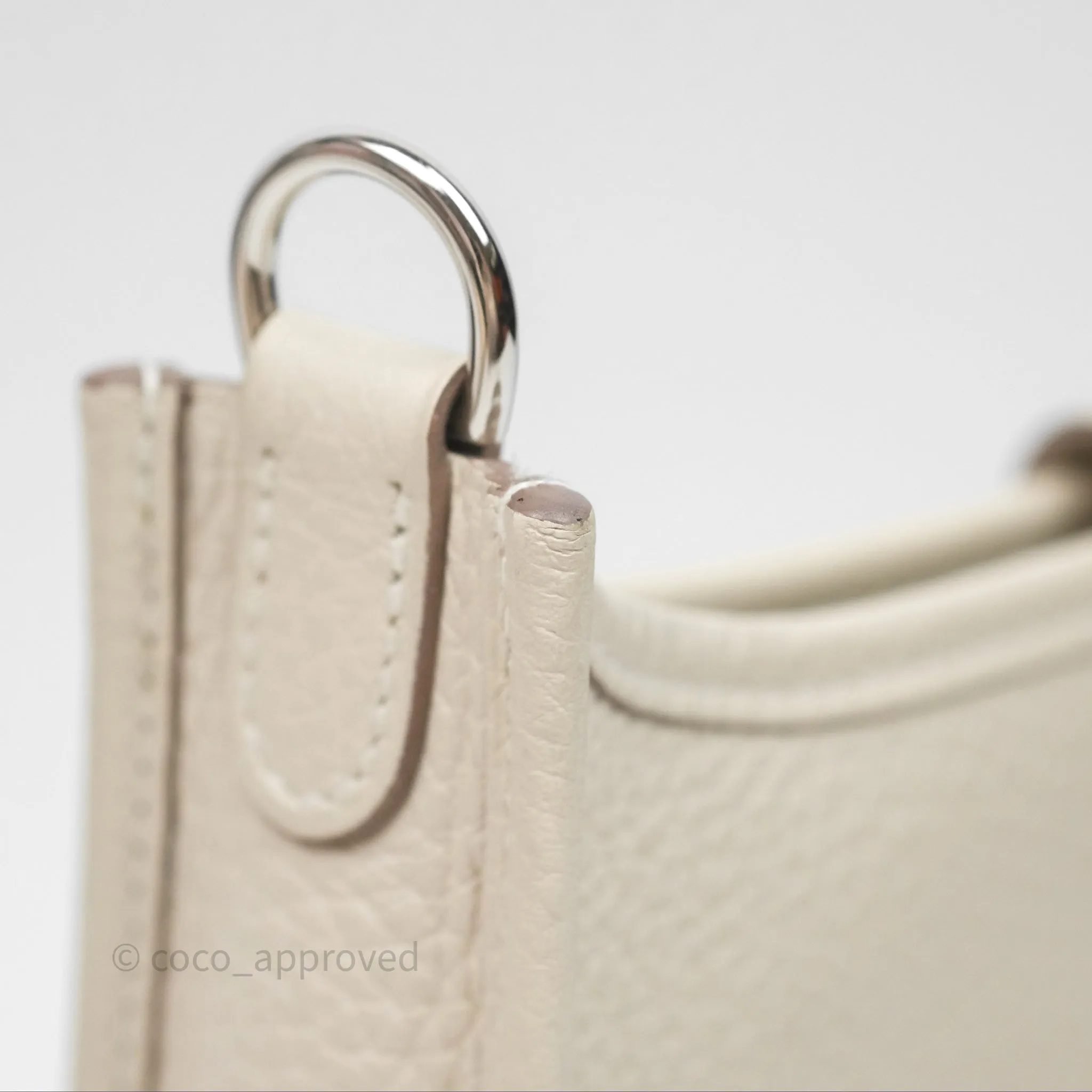 Herms Mini Evelyne Craie 10 Clemence Palladium Hardware