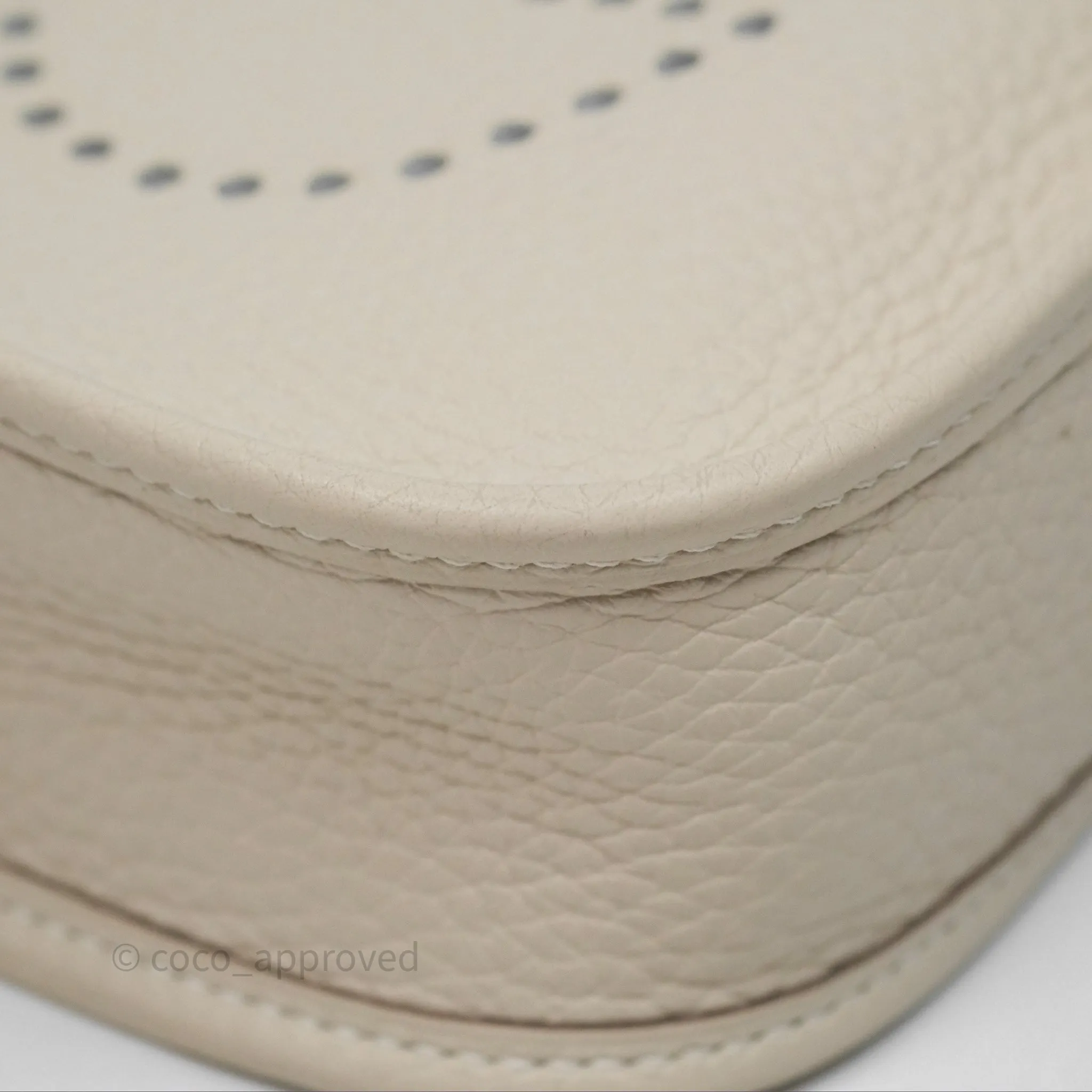Herms Mini Evelyne Craie 10 Clemence Palladium Hardware