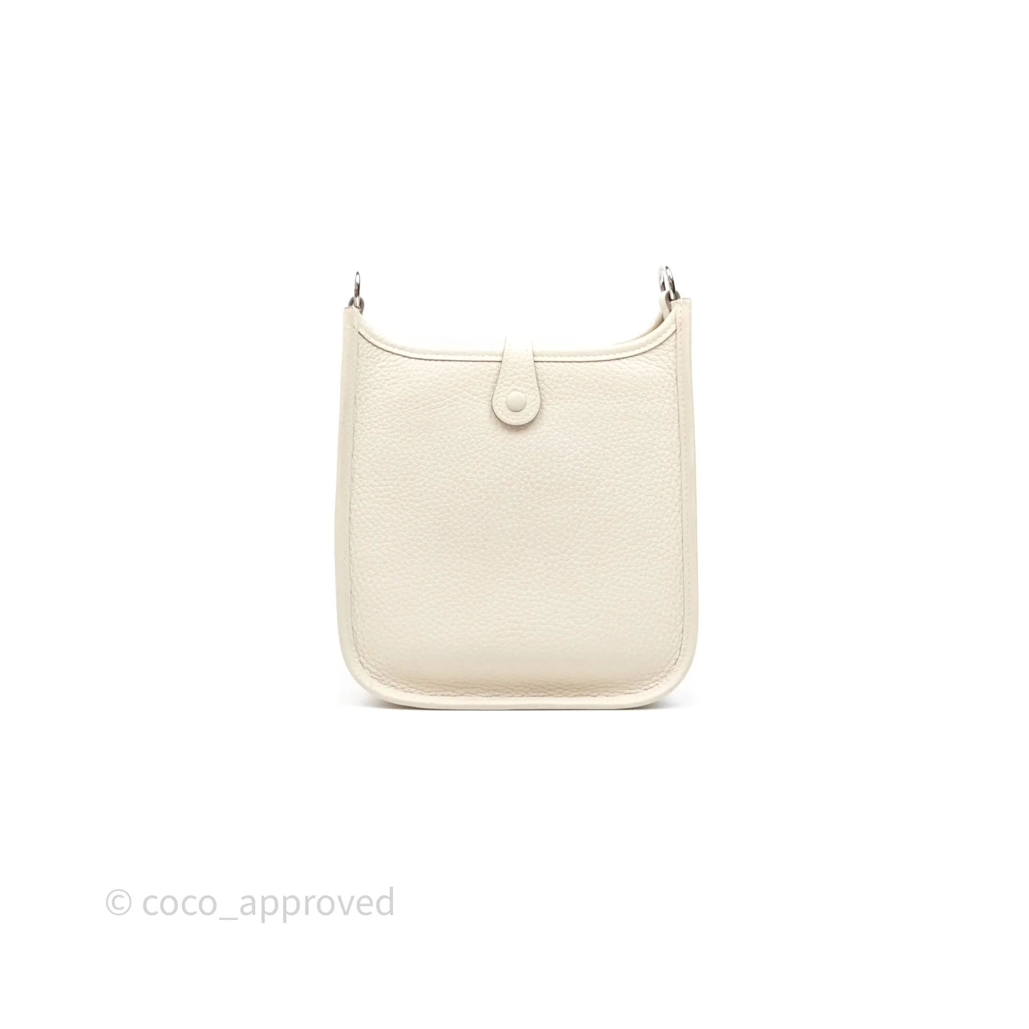 Herms Mini Evelyne Craie 10 Clemence Palladium Hardware