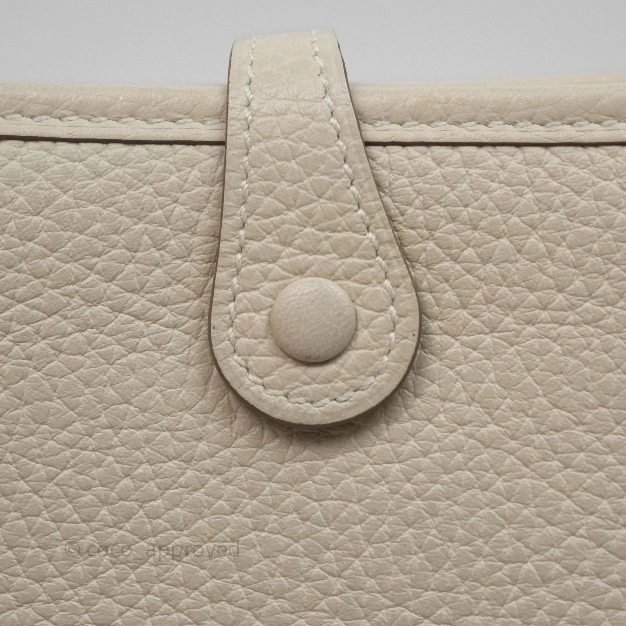 Herms Mini Evelyne Craie 10 Clemence Palladium Hardware
