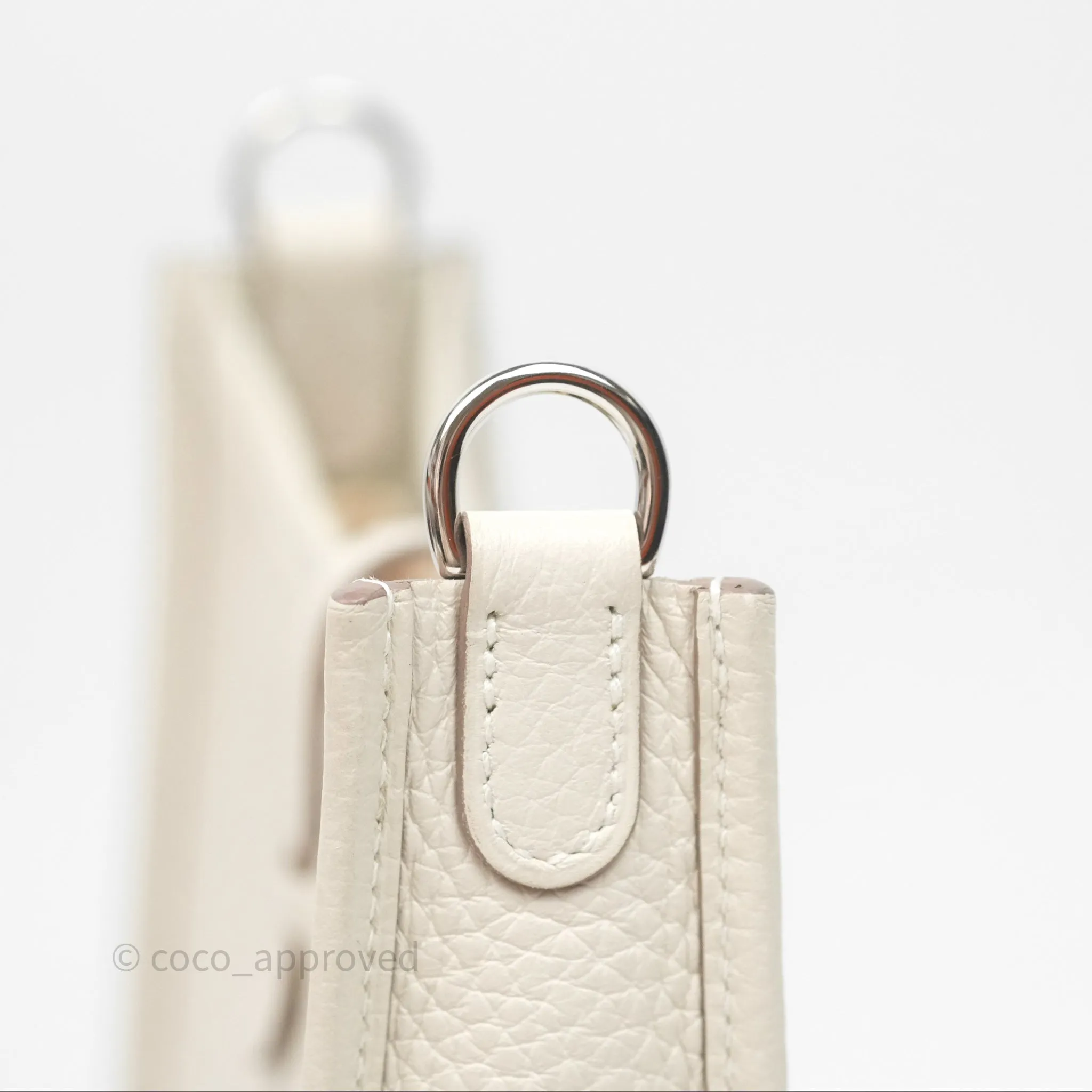 Herms Mini Evelyne Craie 10 Clemence Palladium Hardware