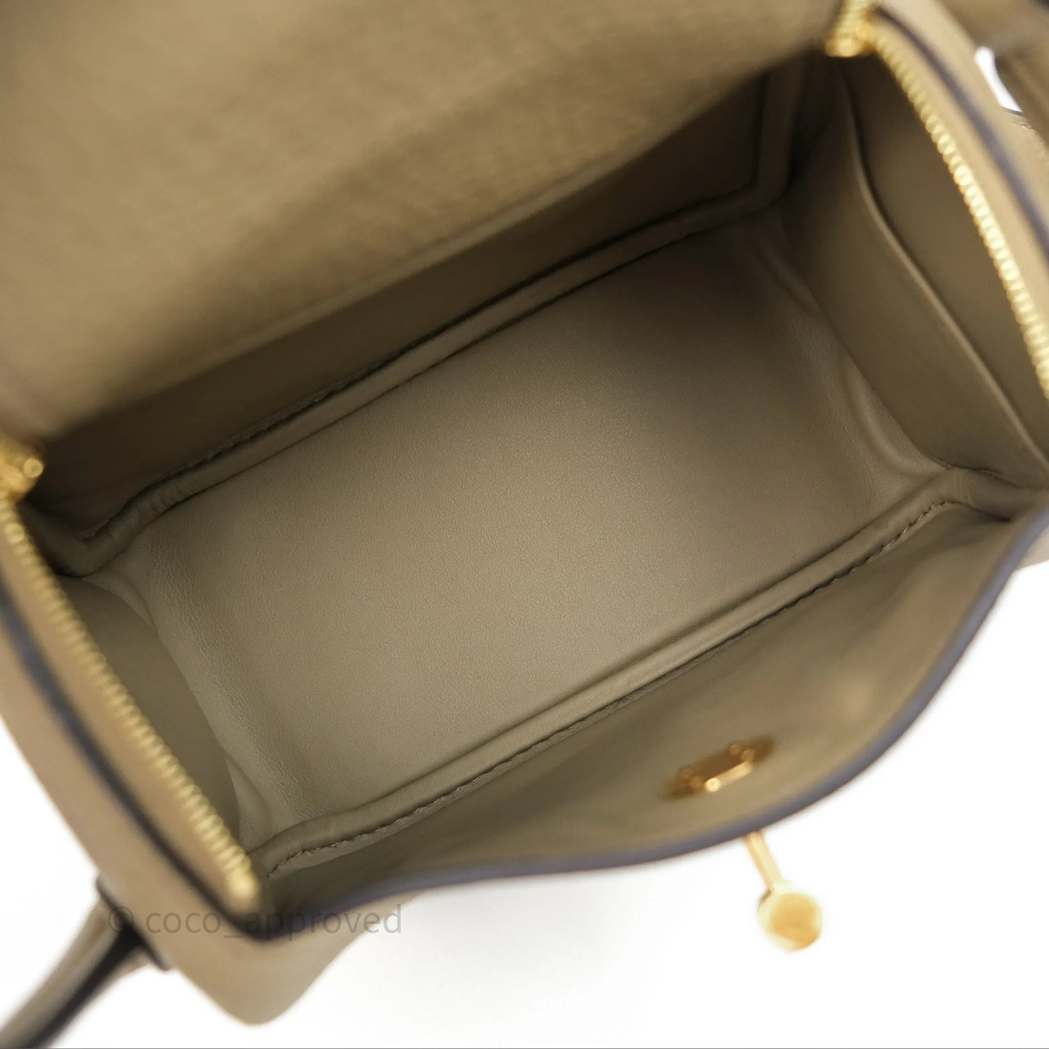 Herms Mini Lindy 20 Beige Marfa 8Q Clemence Gold Hardware