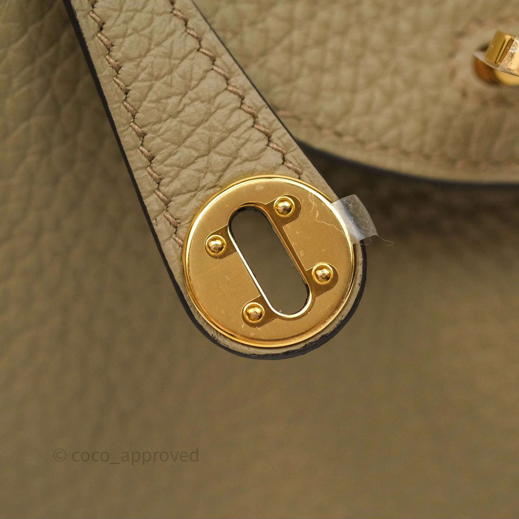 Herms Mini Lindy 20 Beige Marfa 8Q Clemence Gold Hardware