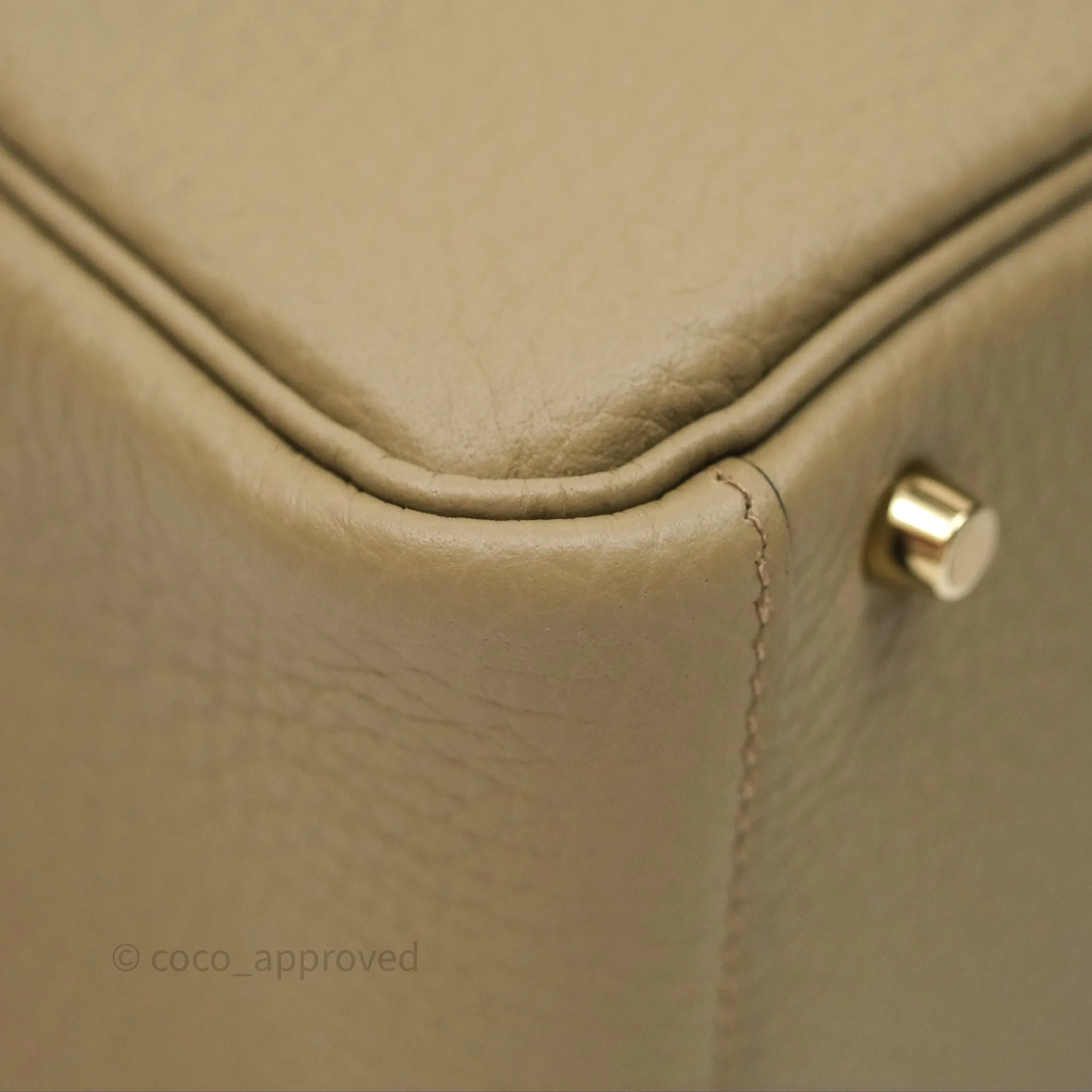 Herms Mini Lindy 20 Beige Marfa 8Q Clemence Gold Hardware