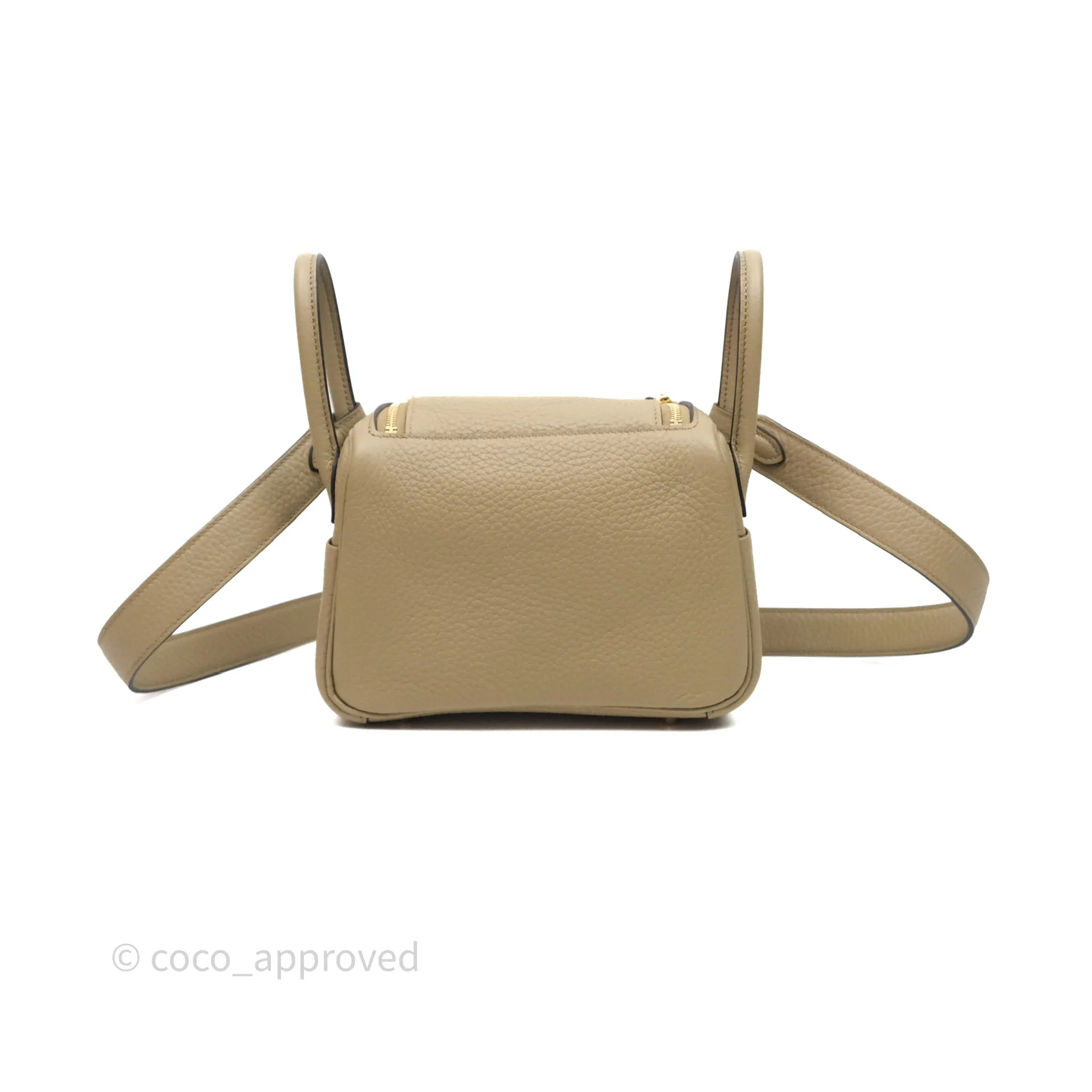 Herms Mini Lindy 20 Beige Marfa 8Q Clemence Gold Hardware