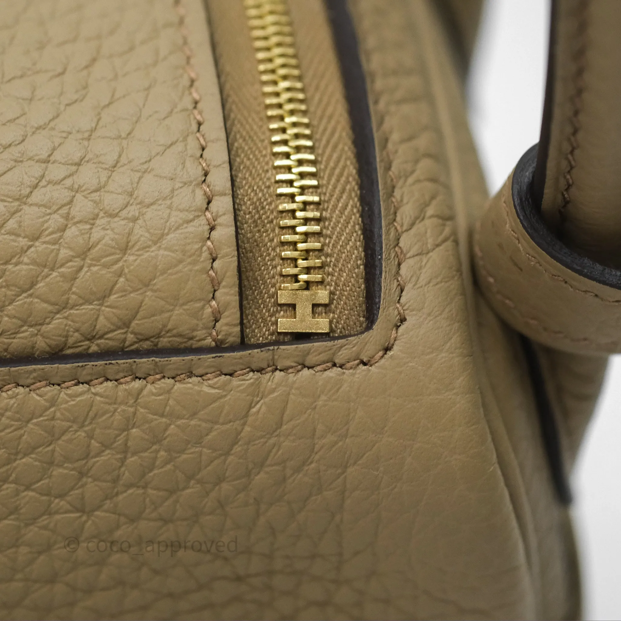 Herms Mini Lindy 20 Beige Marfa 8Q Clemence Gold Hardware