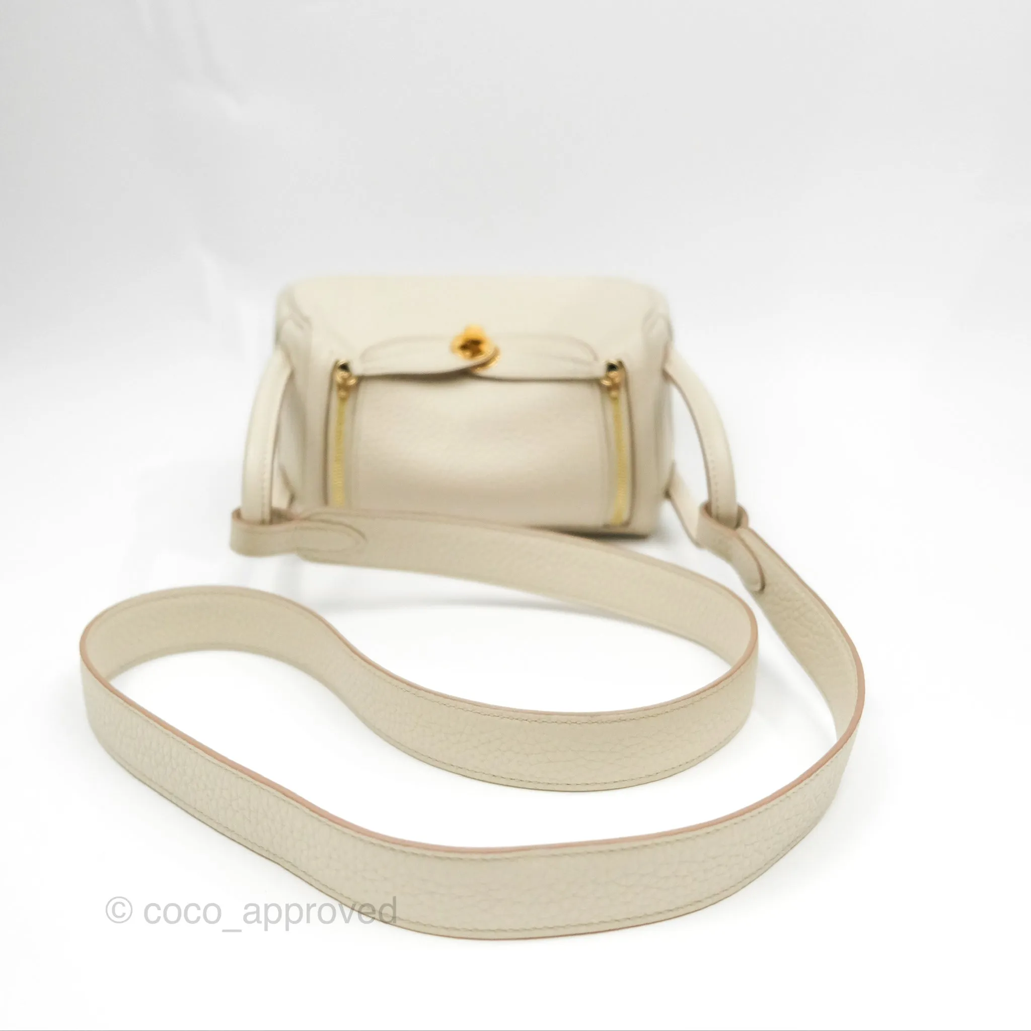 Herms Mini Lindy 20 Beton Clemence Gold Hardware
