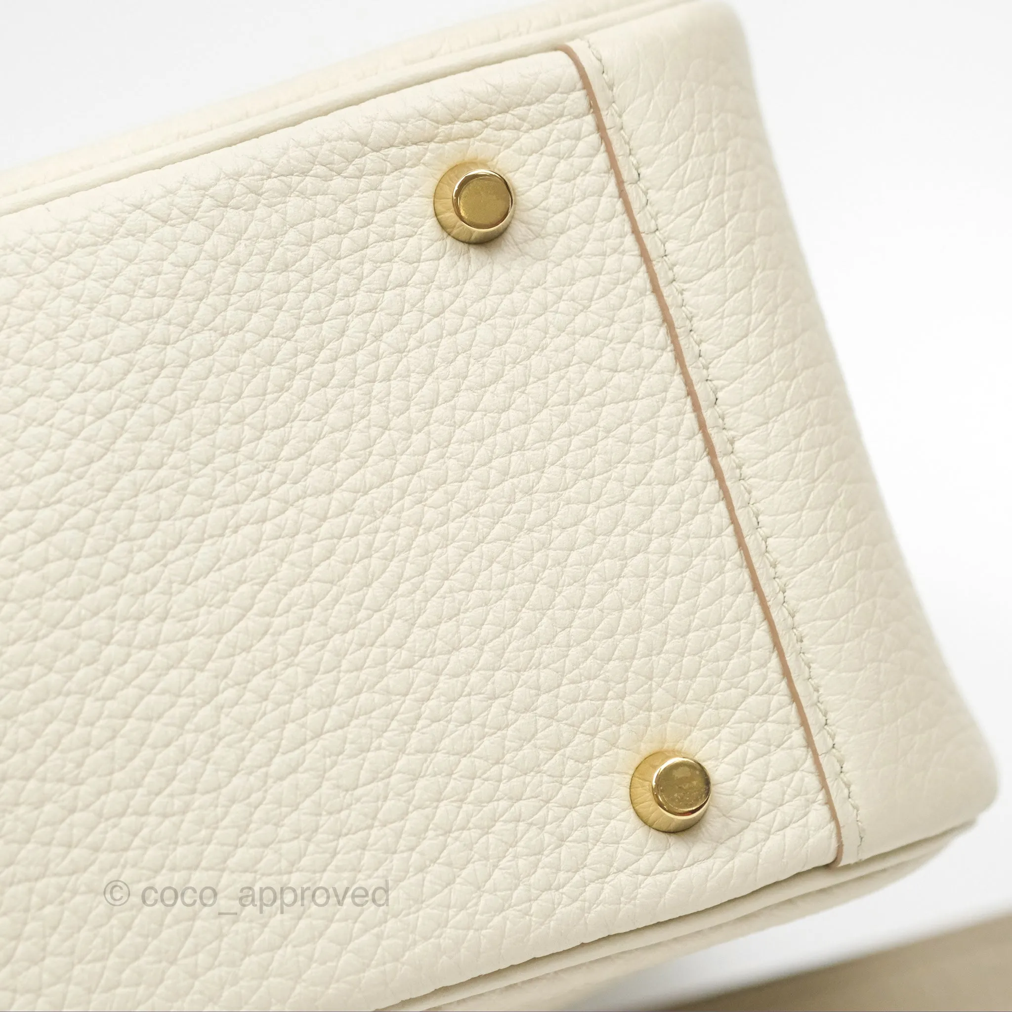 Herms Mini Lindy 20 Beton Clemence Gold Hardware