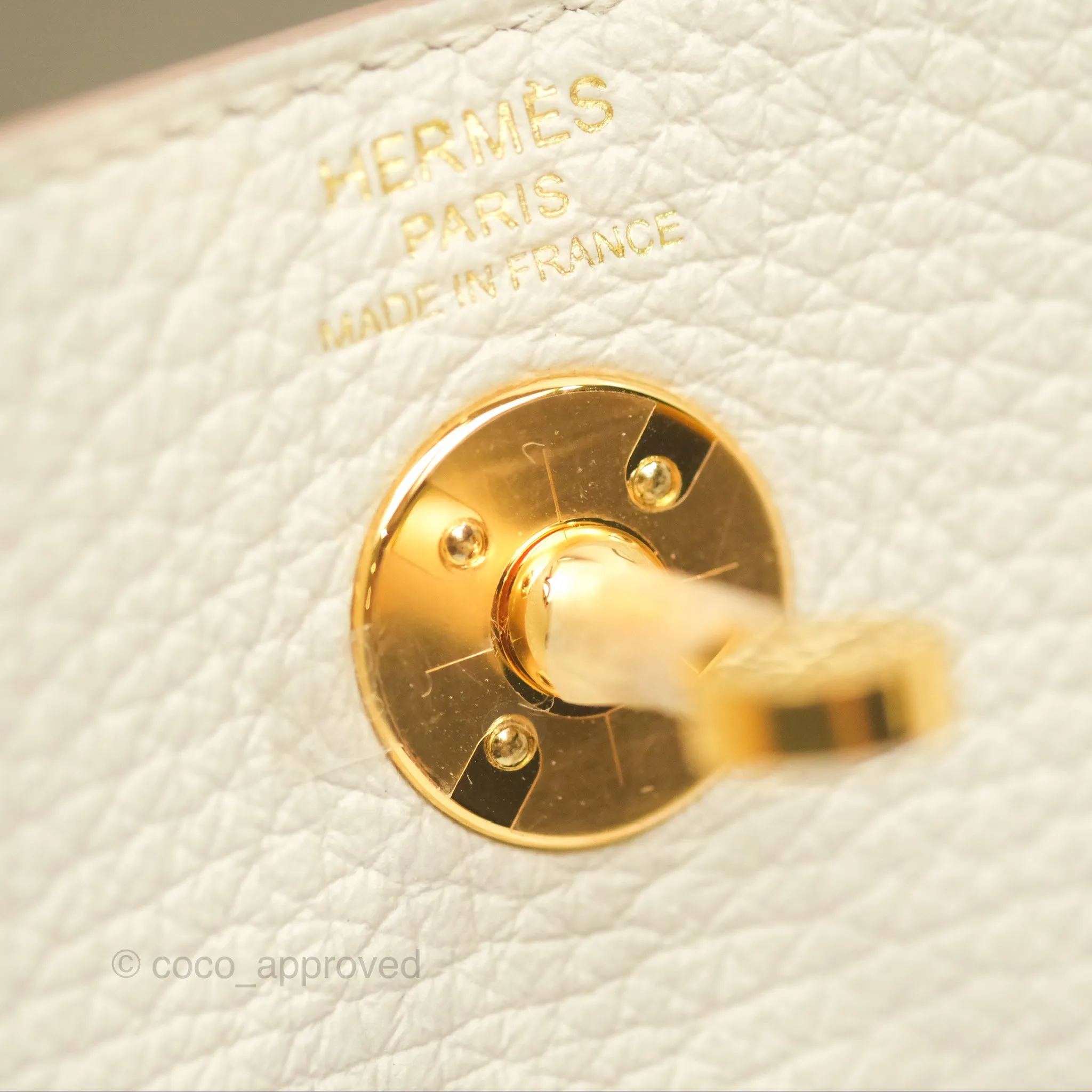 Herms Mini Lindy 20 Beton Clemence Gold Hardware