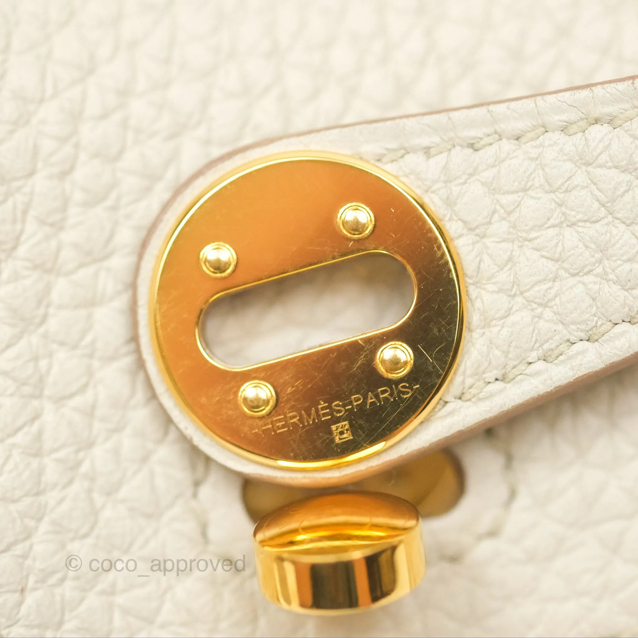 Herms Mini Lindy 20 Beton Clemence Gold Hardware