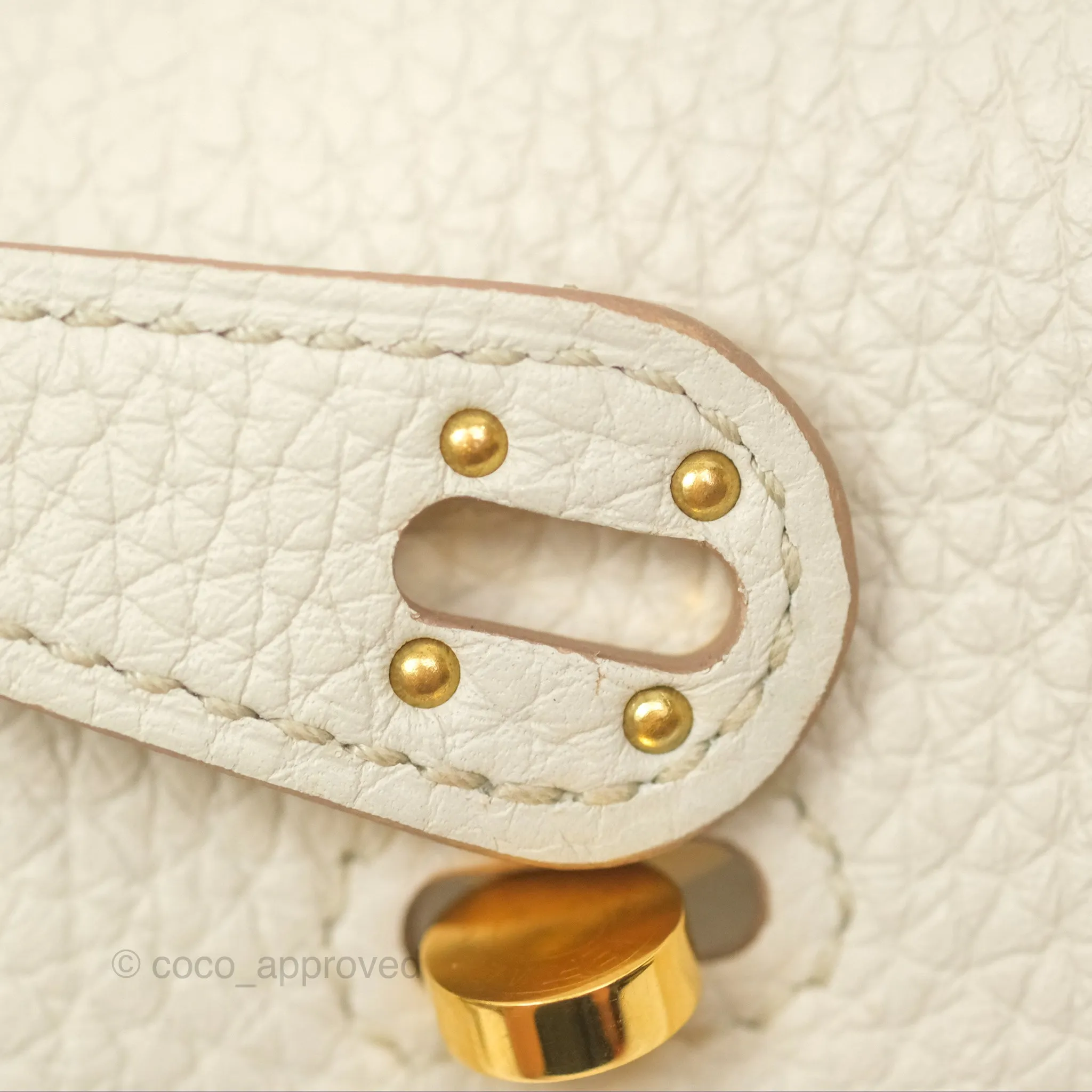 Herms Mini Lindy 20 Beton Clemence Gold Hardware