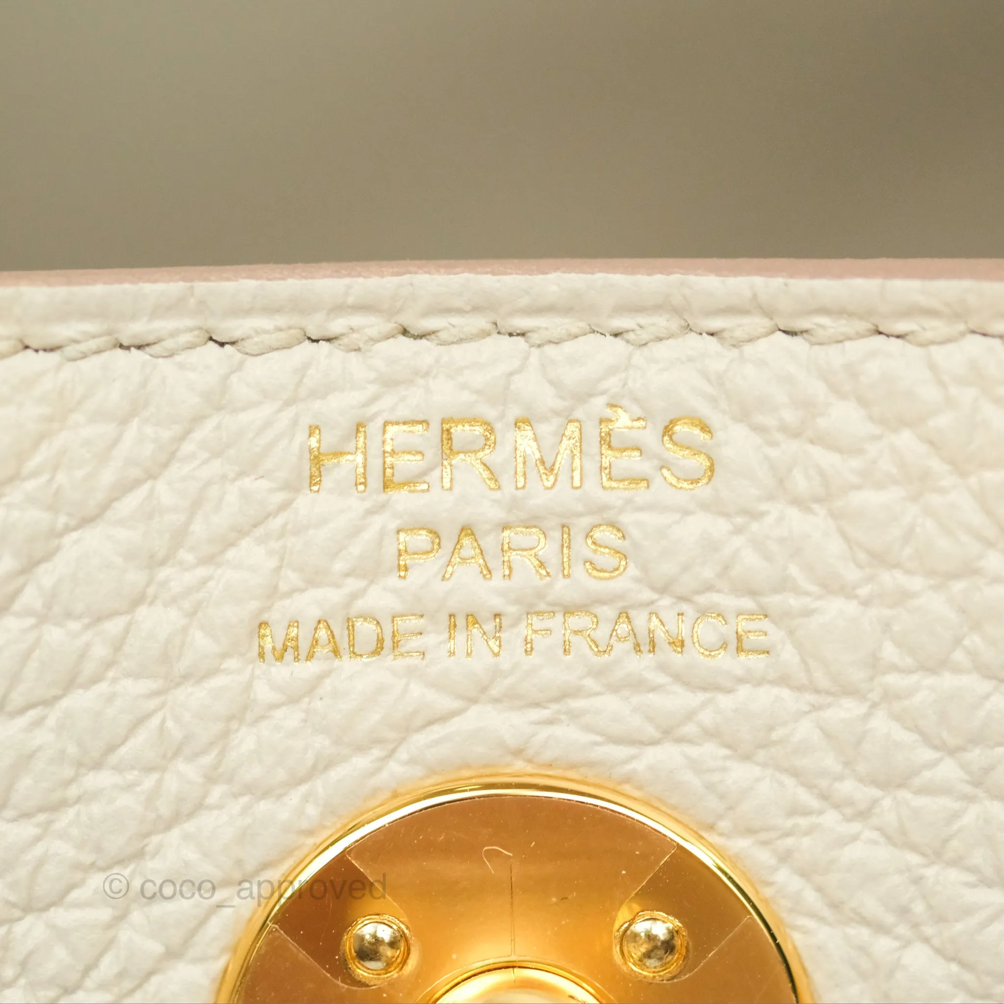 Herms Mini Lindy 20 Beton Clemence Gold Hardware