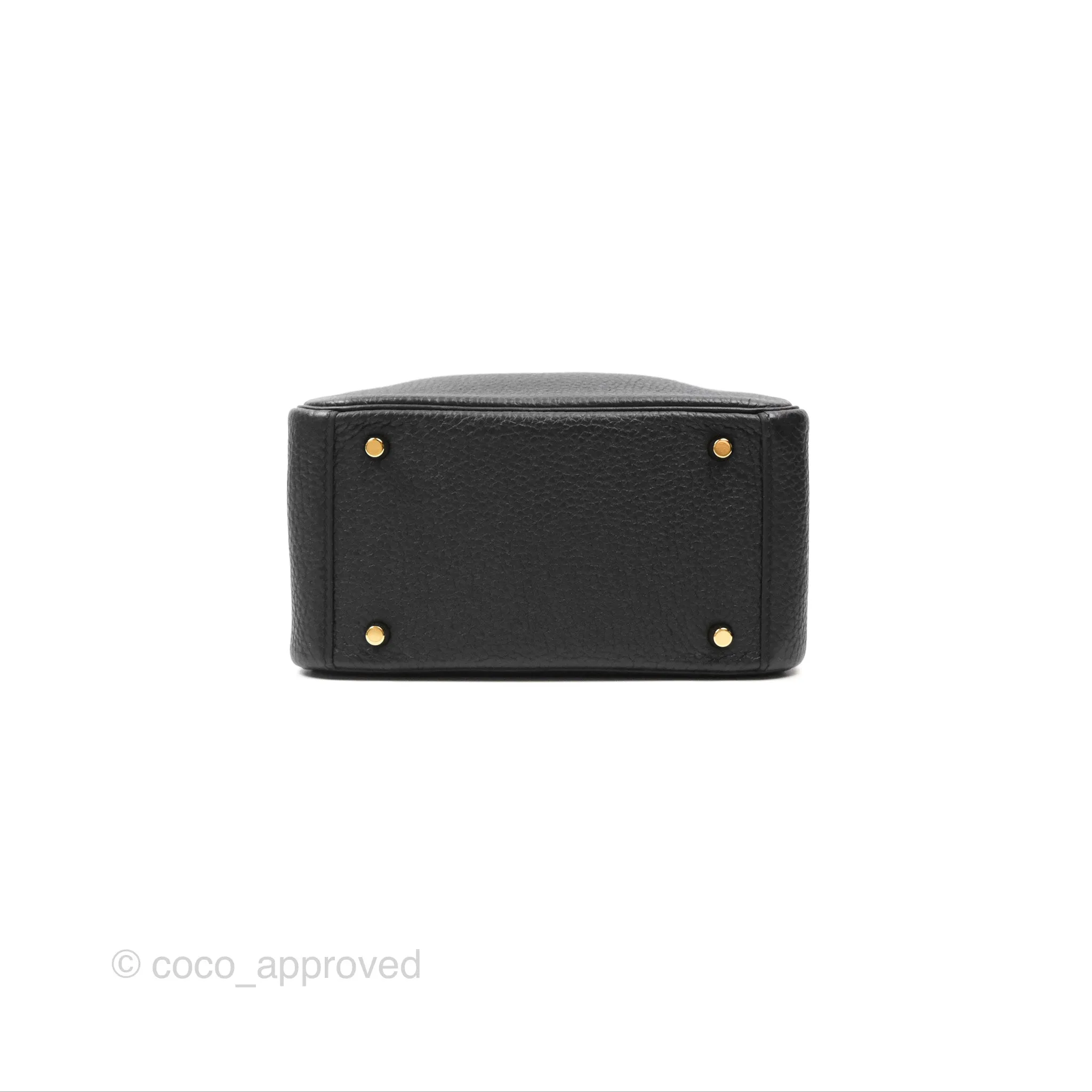 Herms Mini Lindy 20 Black Clemence Gold Hardware