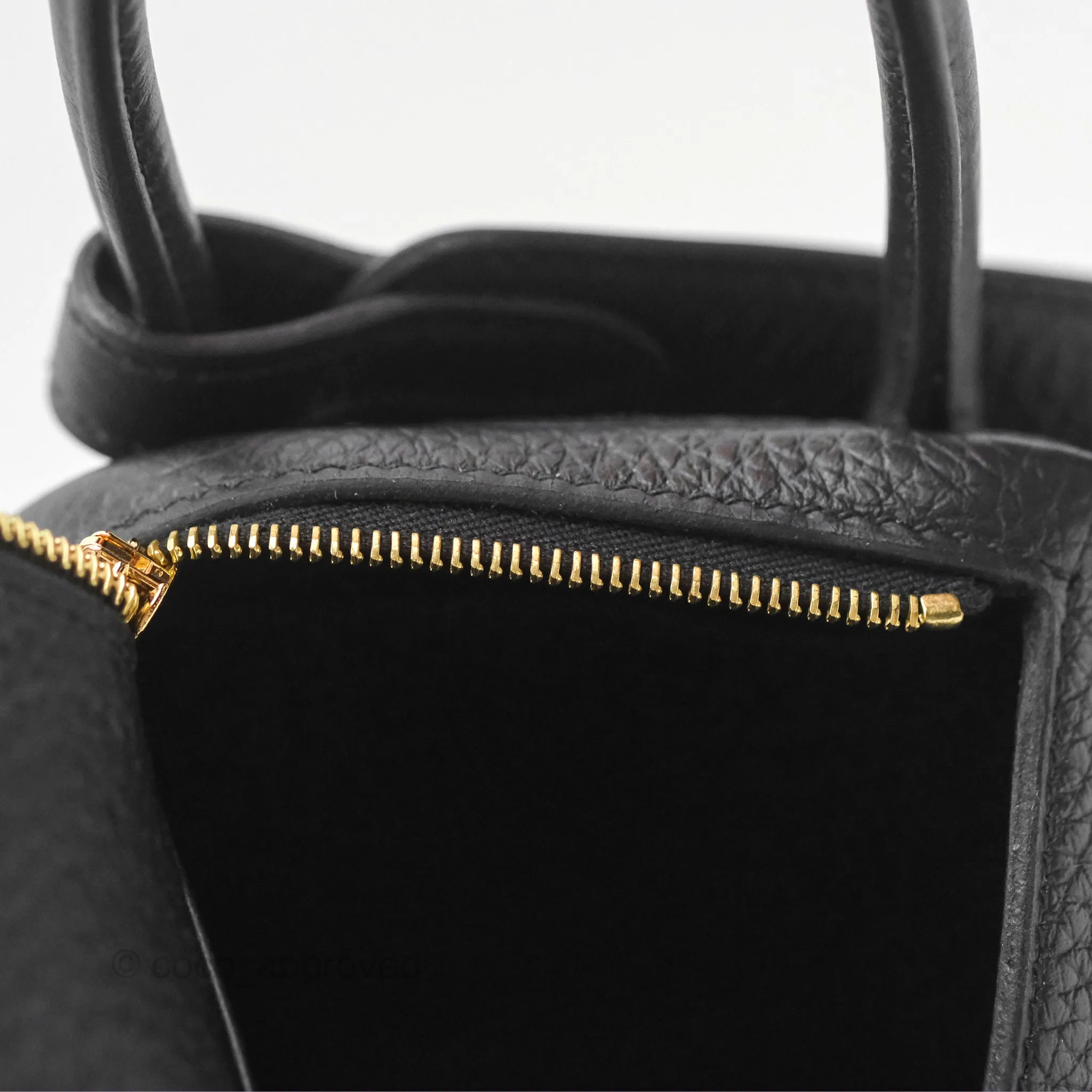 Herms Mini Lindy 20 Black Clemence Gold Hardware