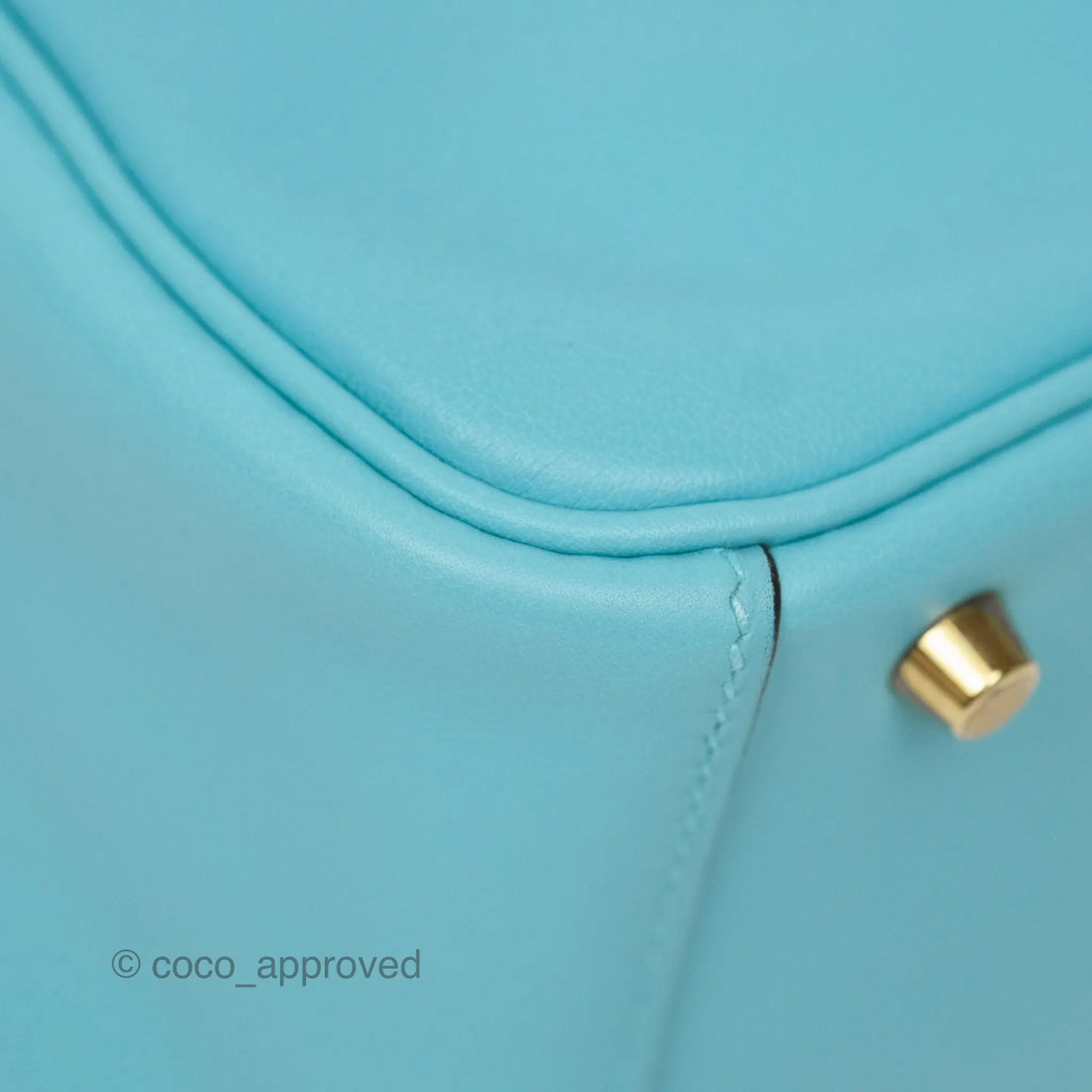 Herms Mini Lindy 20 Bleu Atoll 3P Swift Gold Hardware