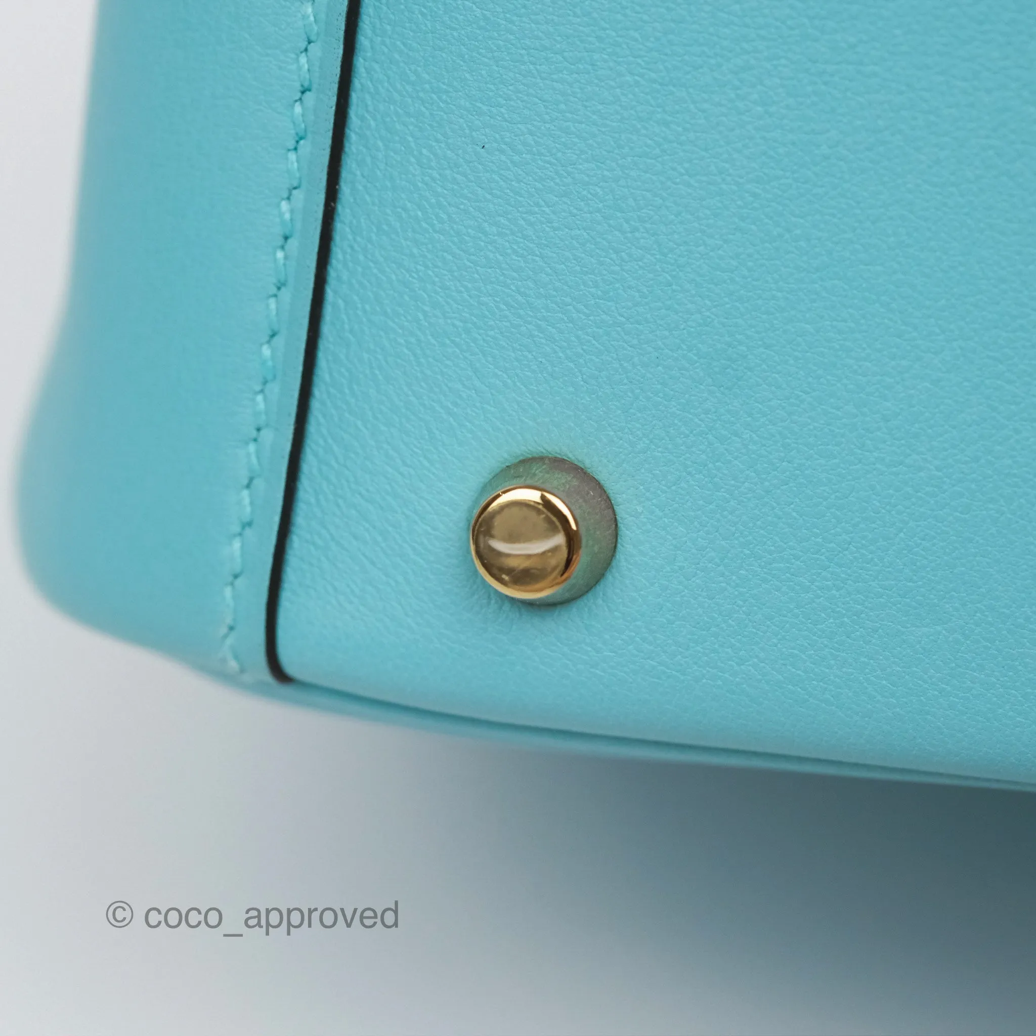Herms Mini Lindy 20 Bleu Atoll 3P Swift Gold Hardware