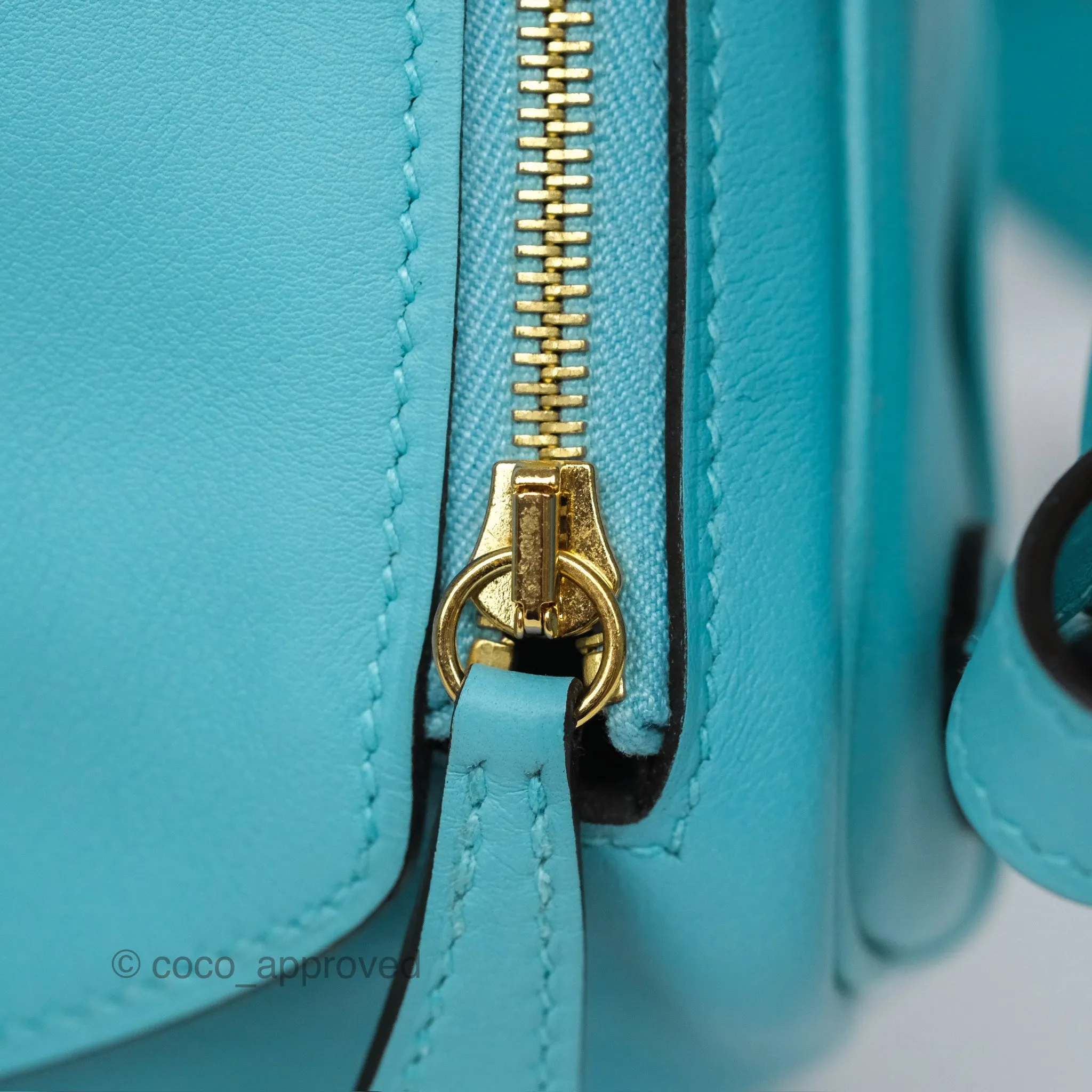 Herms Mini Lindy 20 Bleu Atoll 3P Swift Gold Hardware