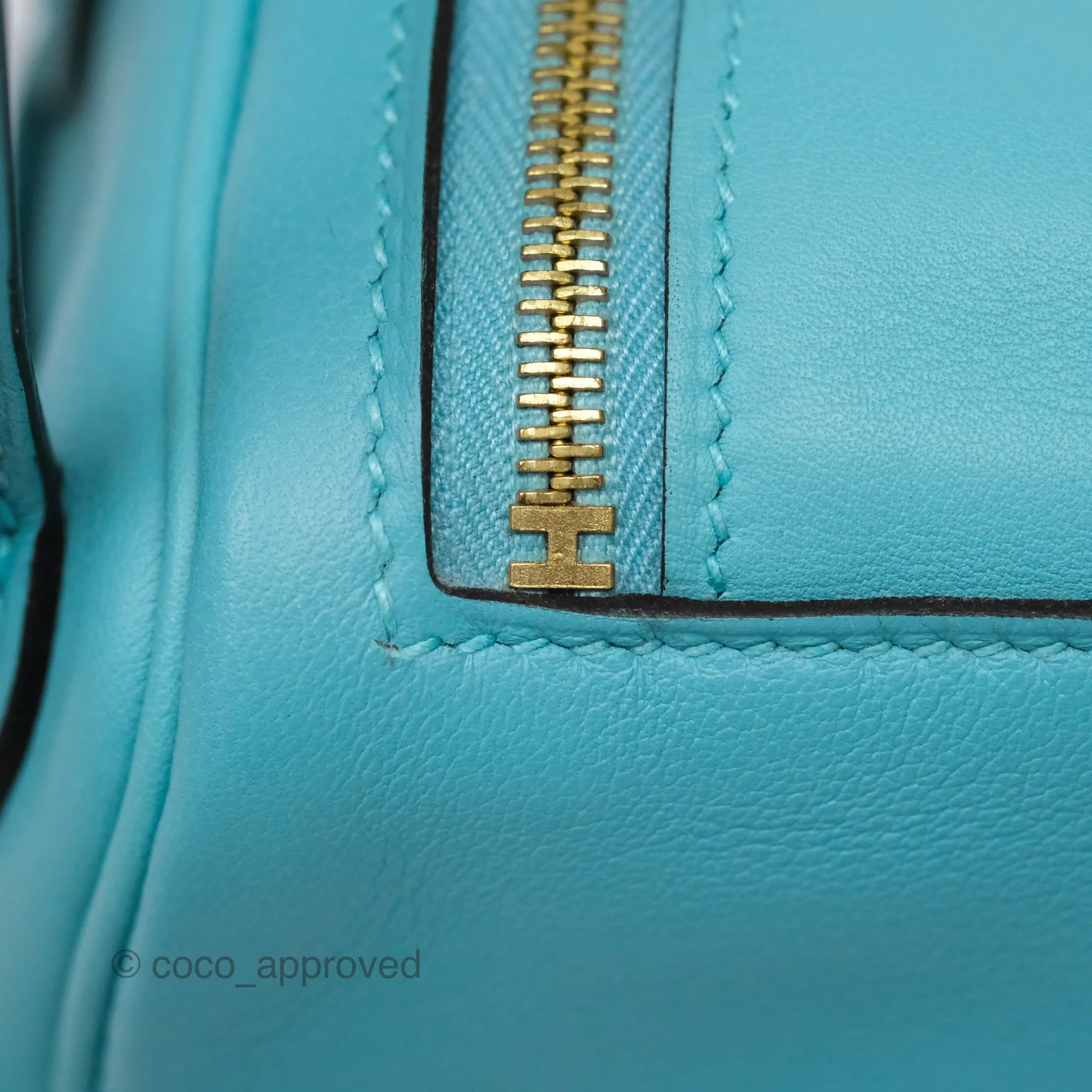 Herms Mini Lindy 20 Bleu Atoll 3P Swift Gold Hardware