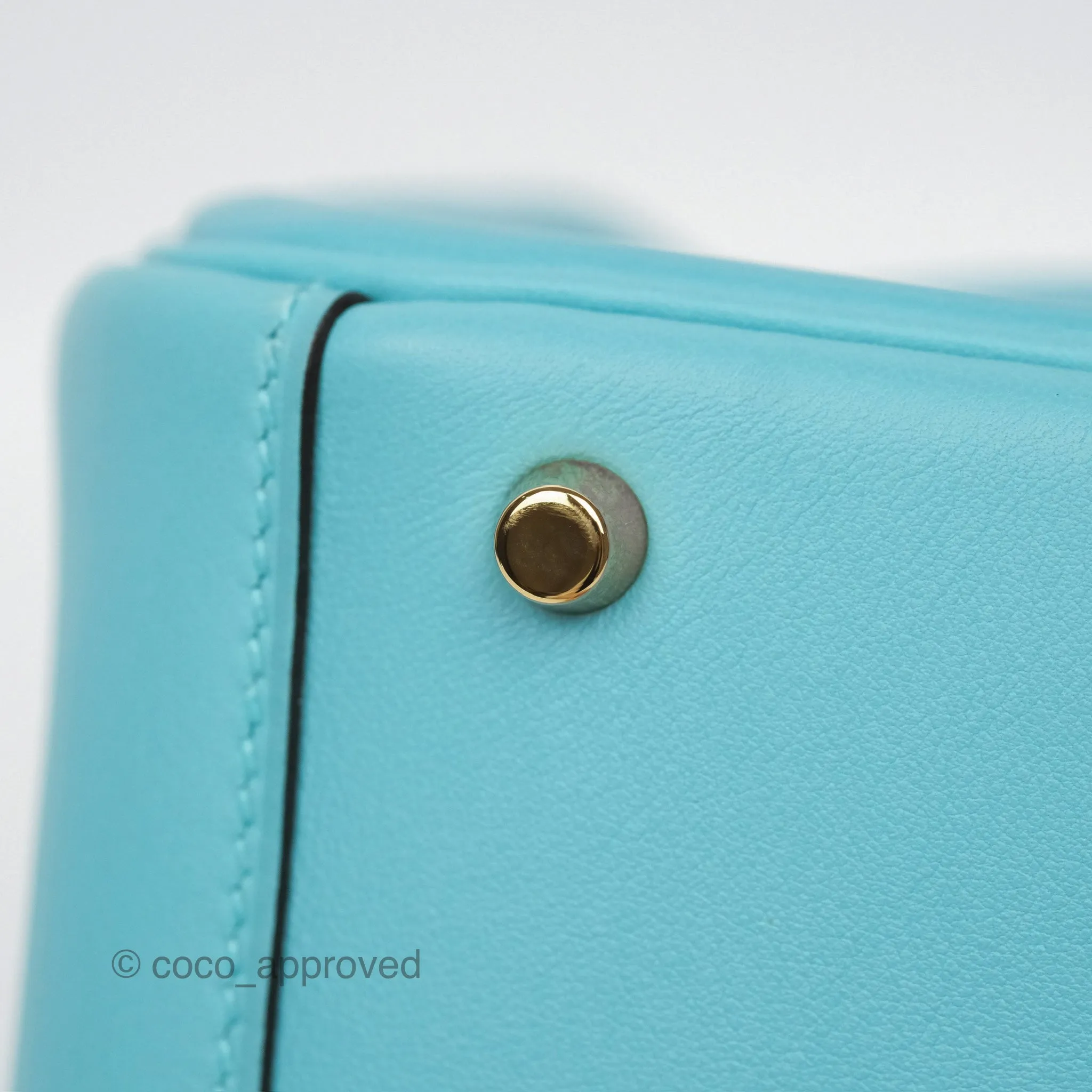 Herms Mini Lindy 20 Bleu Atoll 3P Swift Gold Hardware