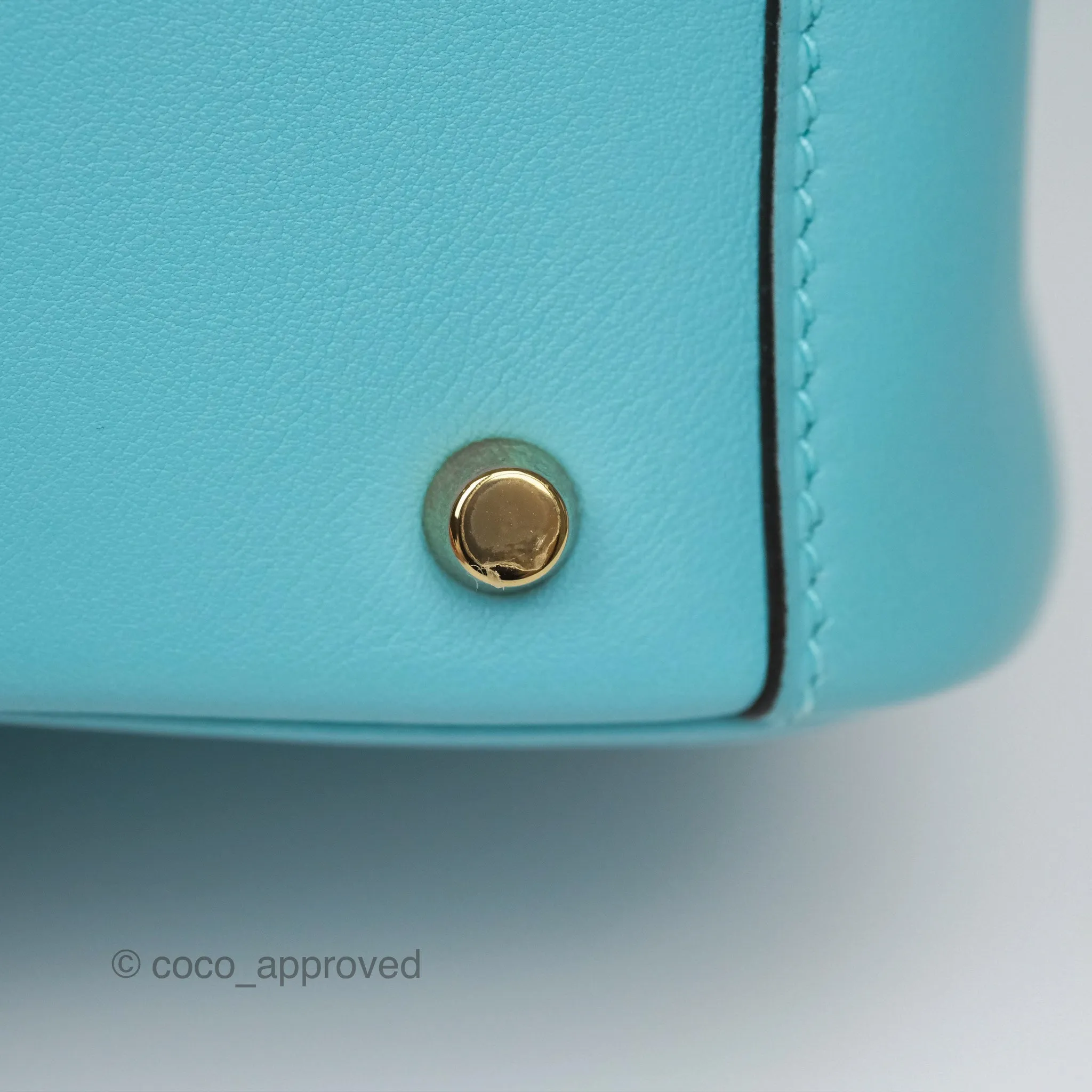 Herms Mini Lindy 20 Bleu Atoll 3P Swift Gold Hardware