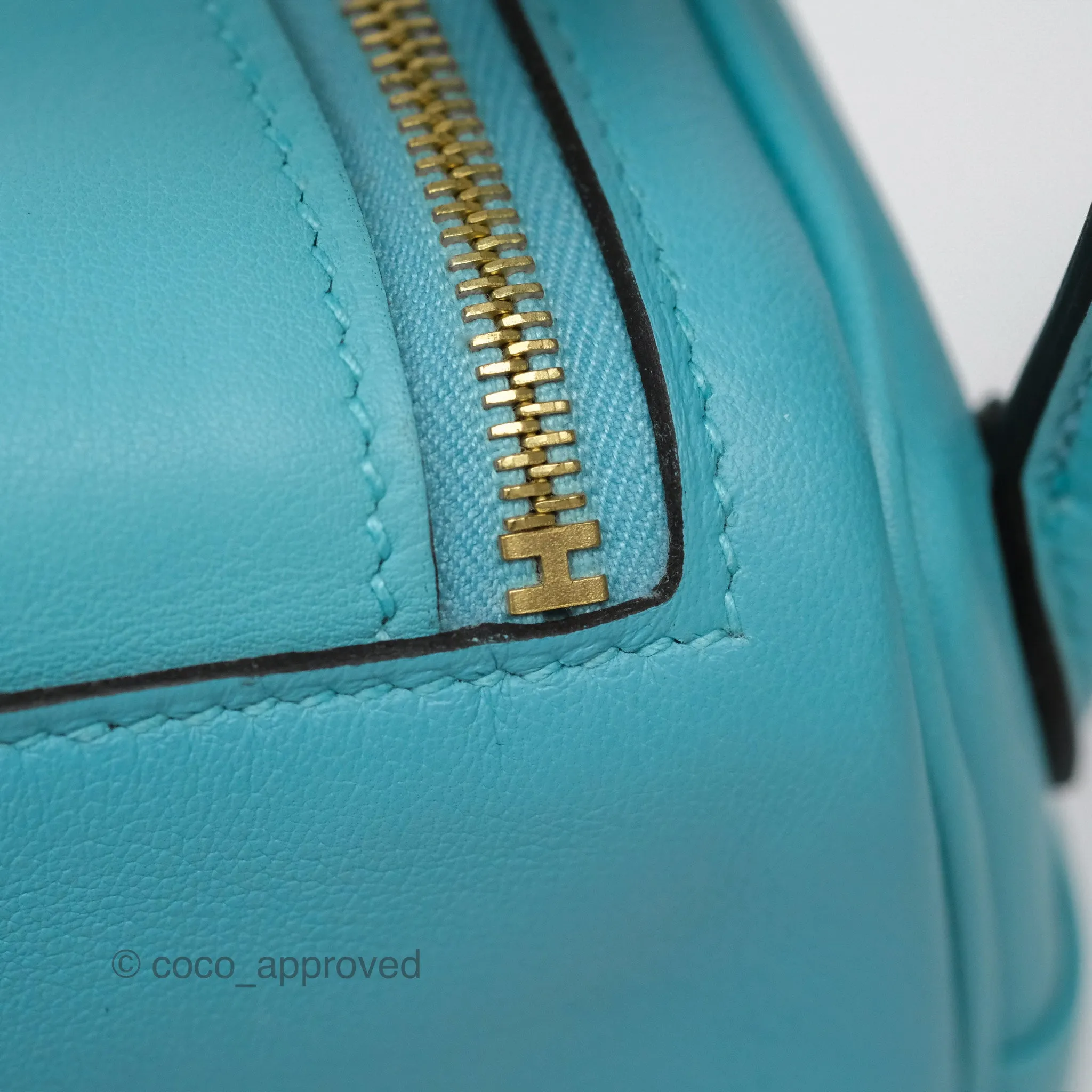 Herms Mini Lindy 20 Bleu Atoll 3P Swift Gold Hardware