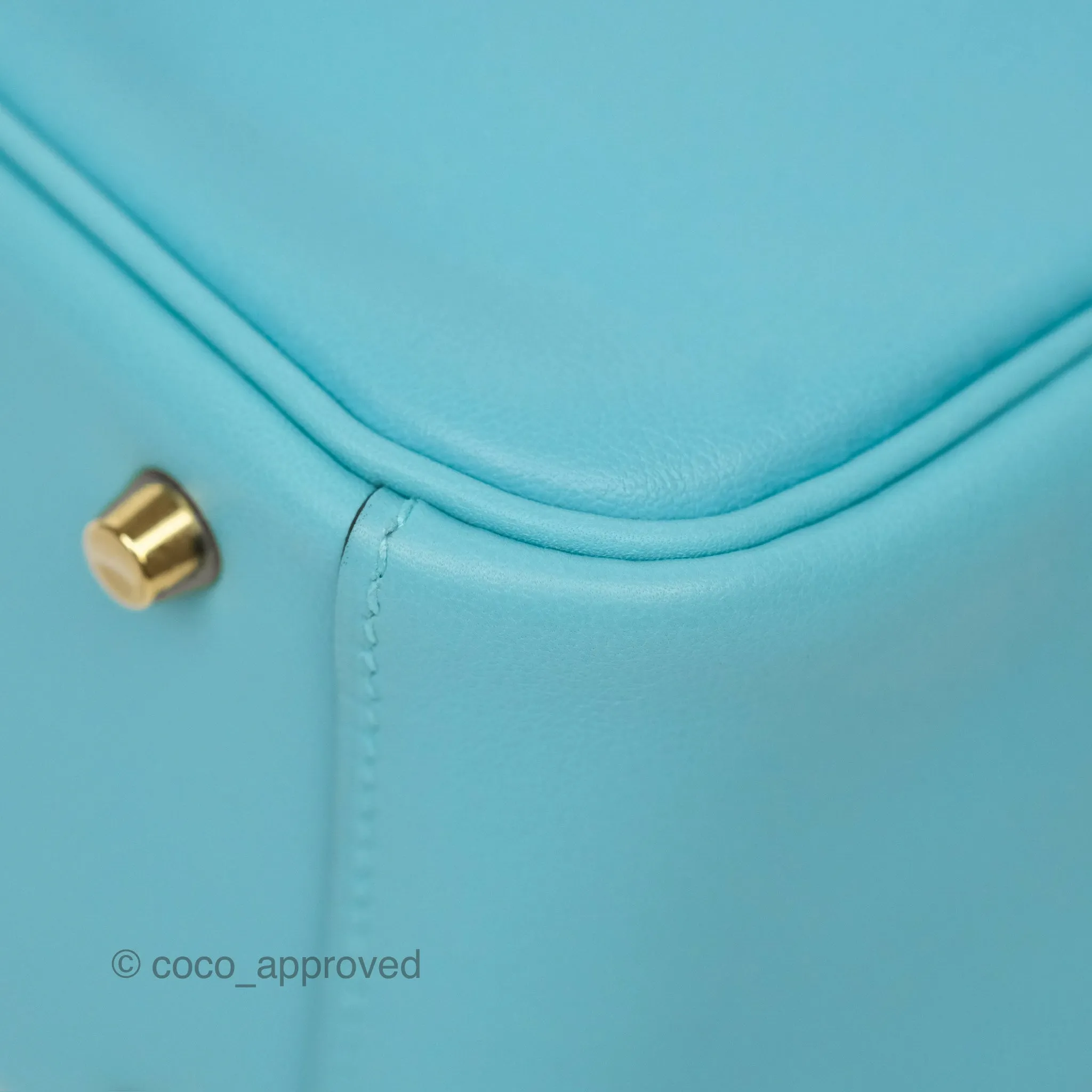 Herms Mini Lindy 20 Bleu Atoll 3P Swift Gold Hardware