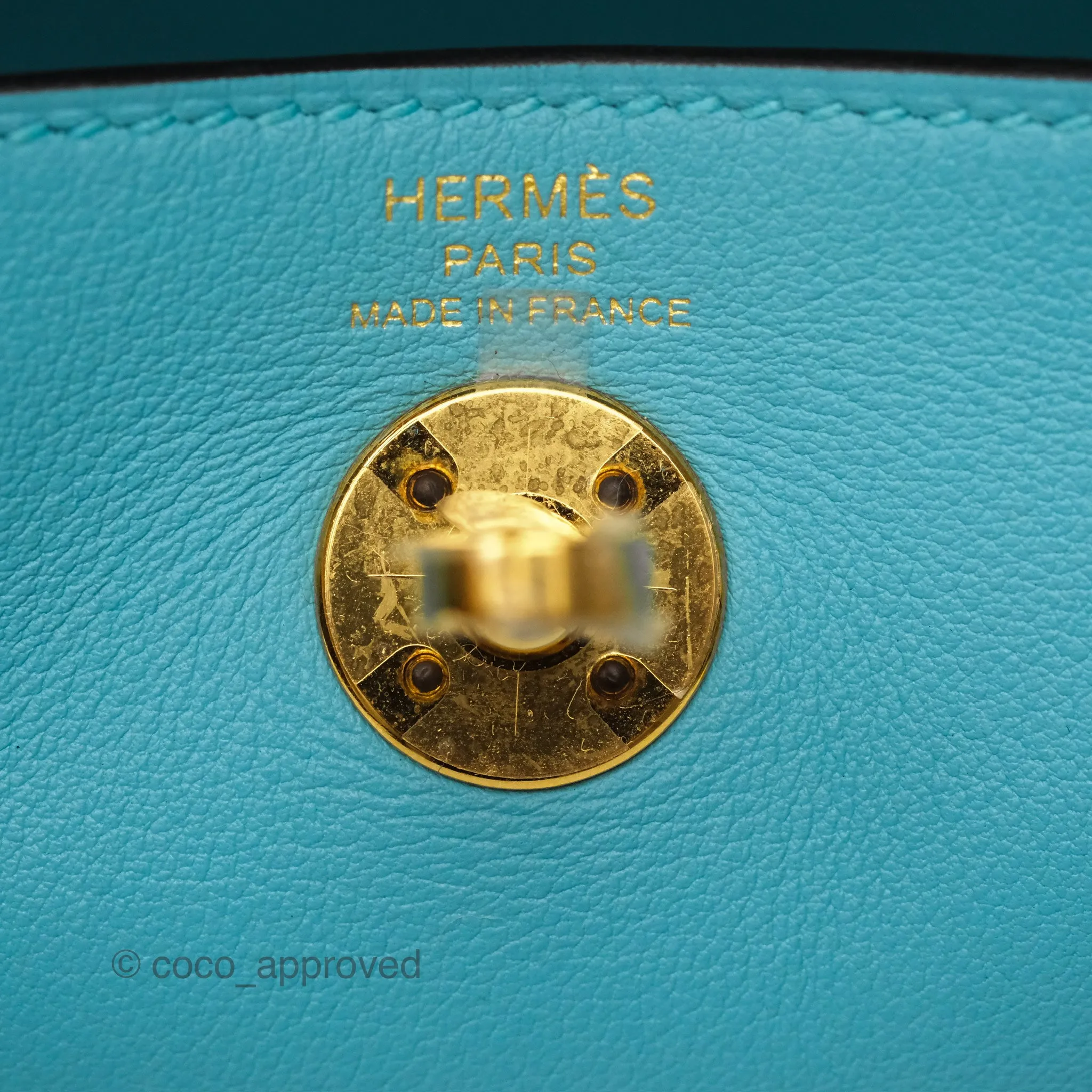 Herms Mini Lindy 20 Bleu Atoll 3P Swift Gold Hardware