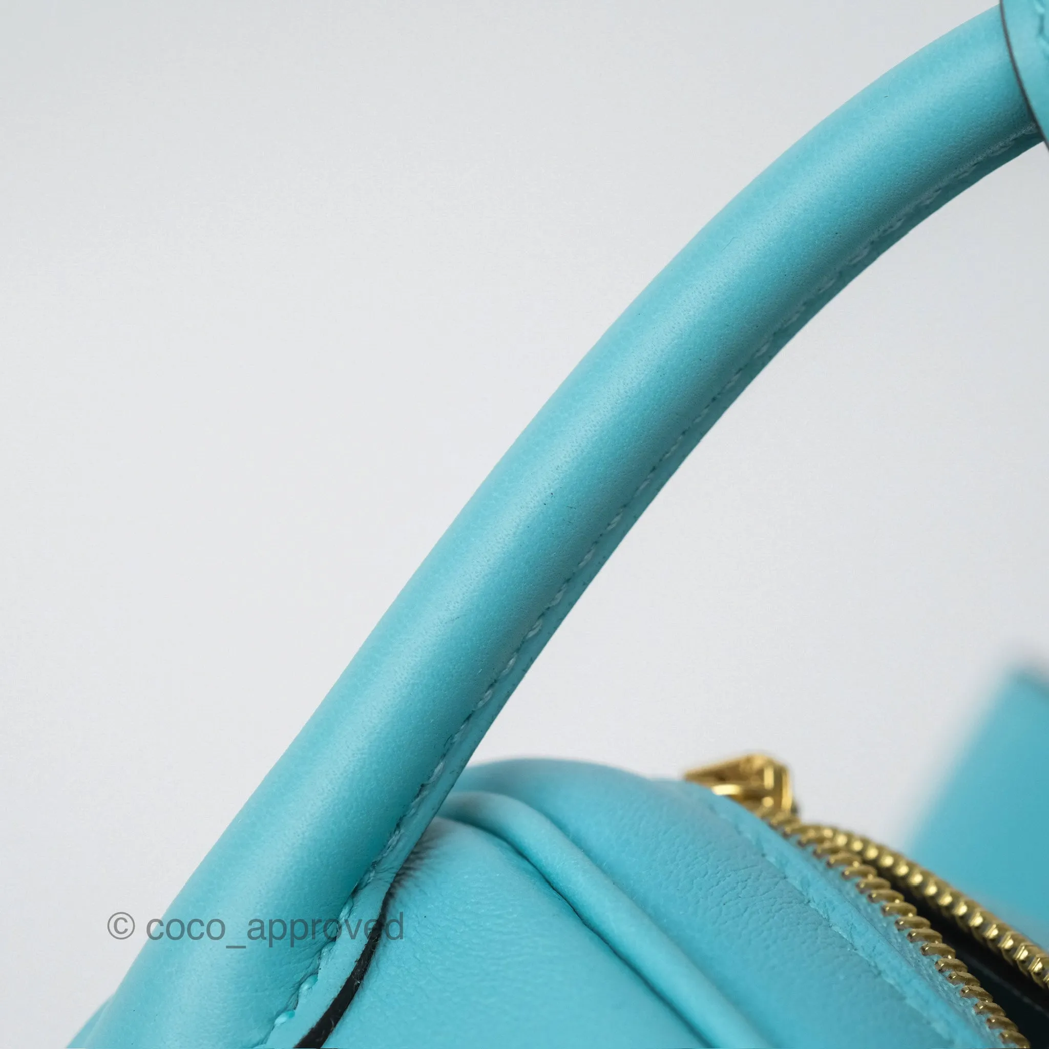 Herms Mini Lindy 20 Bleu Atoll 3P Swift Gold Hardware