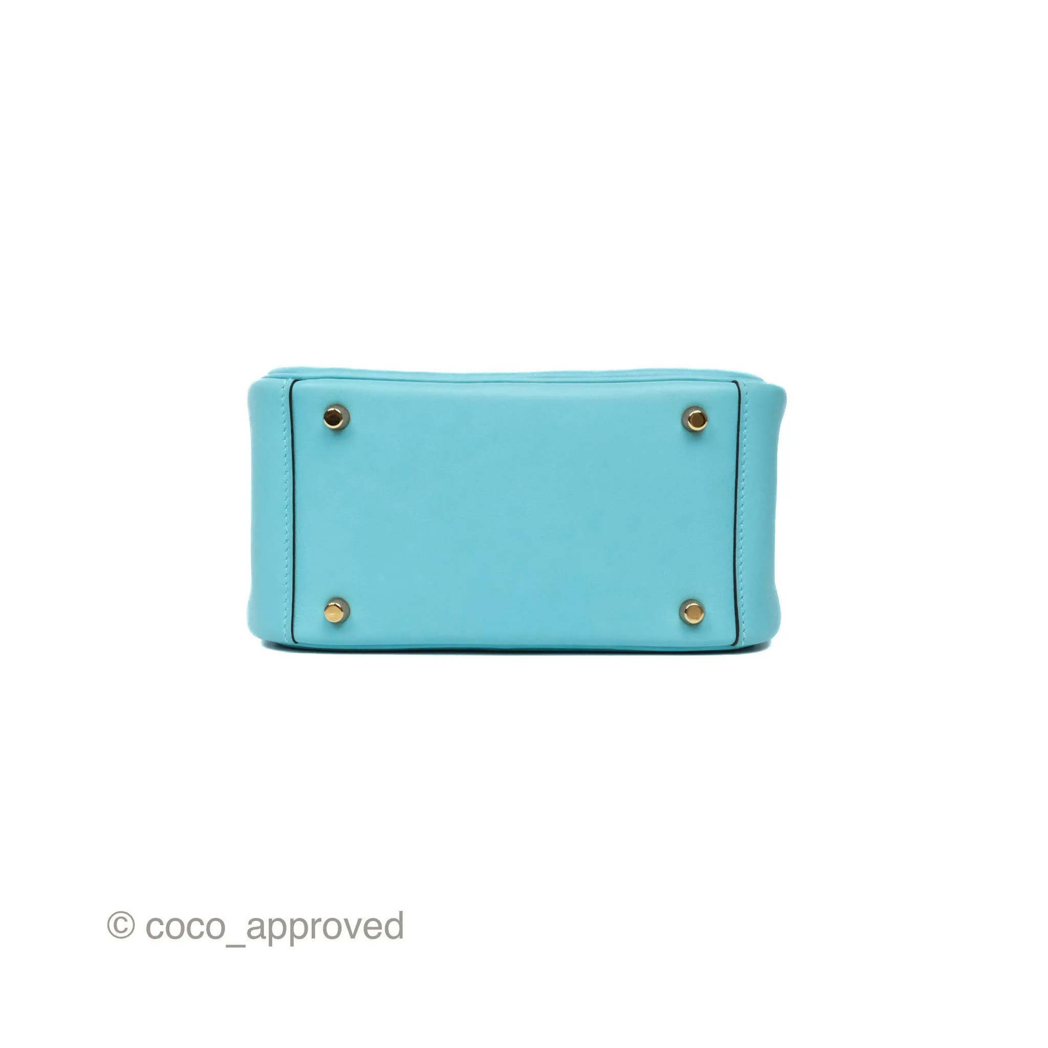 Herms Mini Lindy 20 Bleu Atoll 3P Swift Gold Hardware