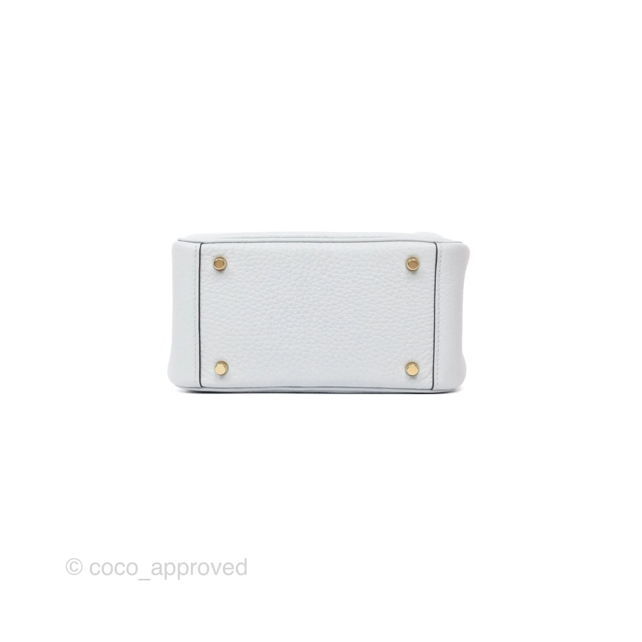 Herms Mini Lindy 20 Blue Glacier 8U Clemence Gold Hardware