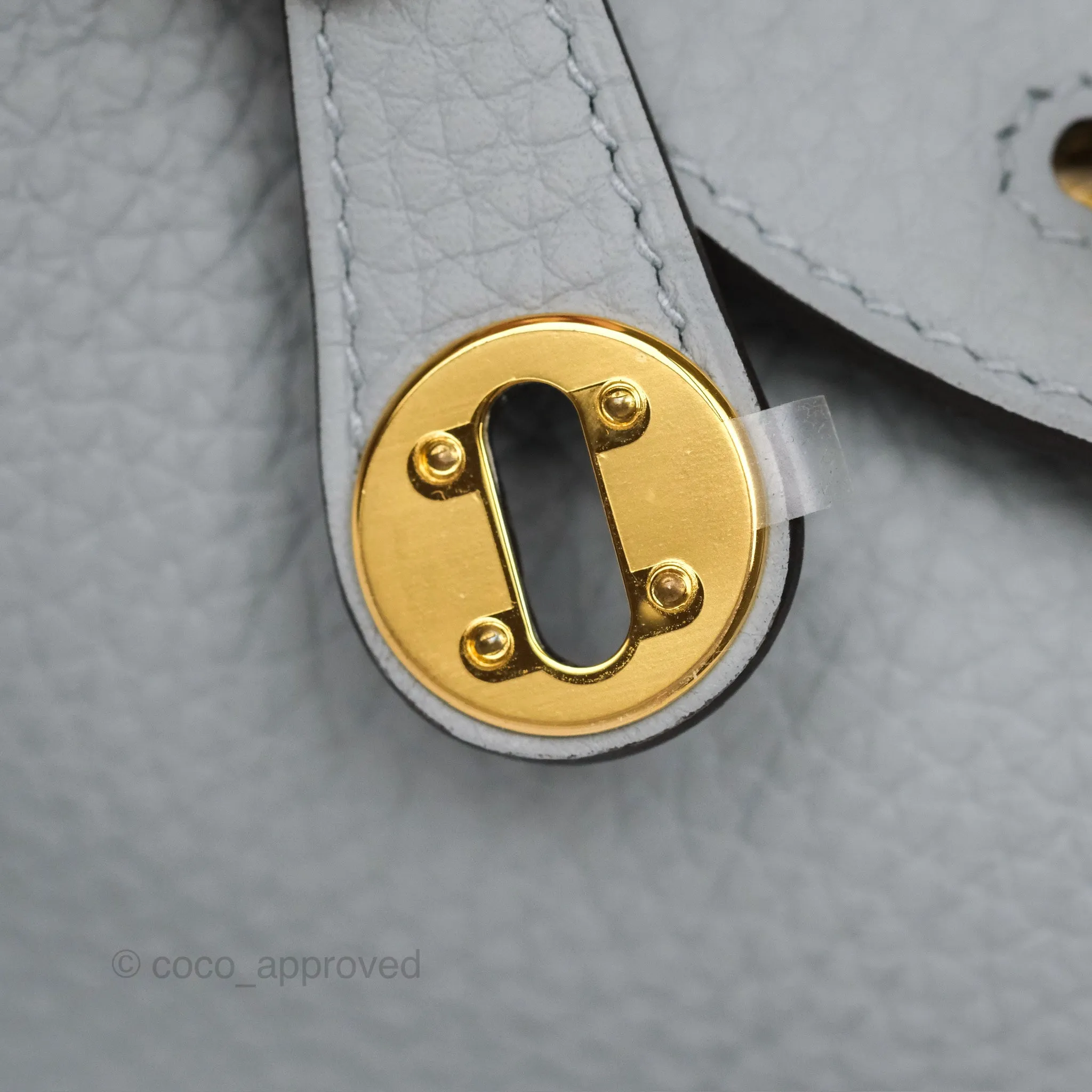 Herms Mini Lindy 20 Blue Glacier 8U Clemence Gold Hardware