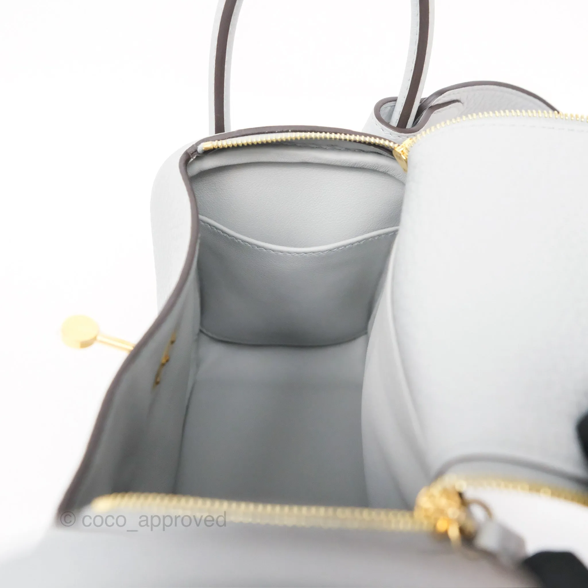 Herms Mini Lindy 20 Blue Glacier 8U Clemence Gold Hardware