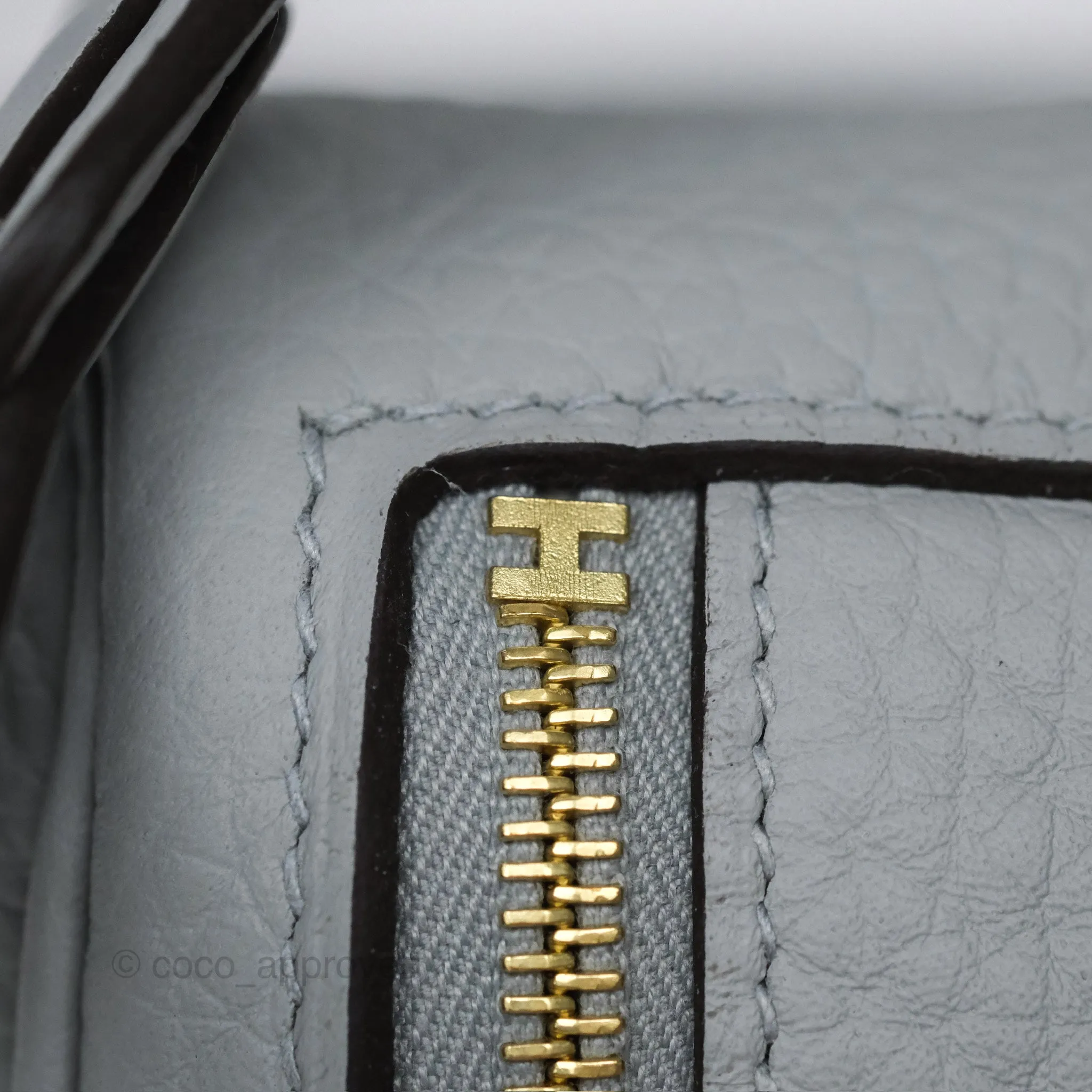 Herms Mini Lindy 20 Blue Glacier 8U Clemence Gold Hardware