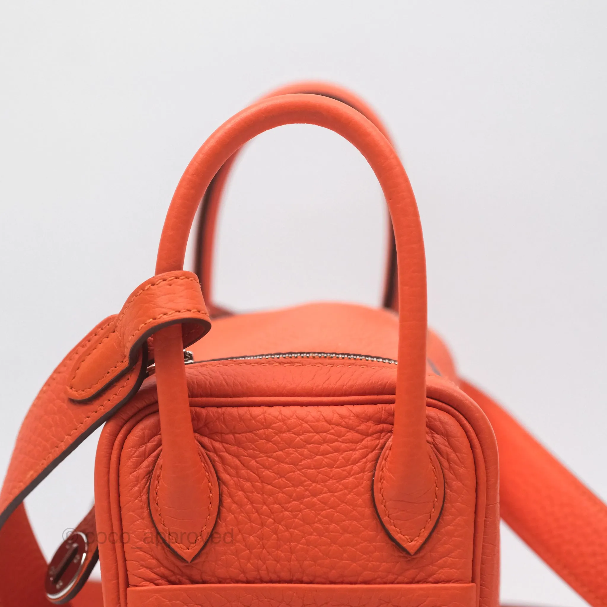 Herms Mini Lindy 20 Clemence Palladium Hardware