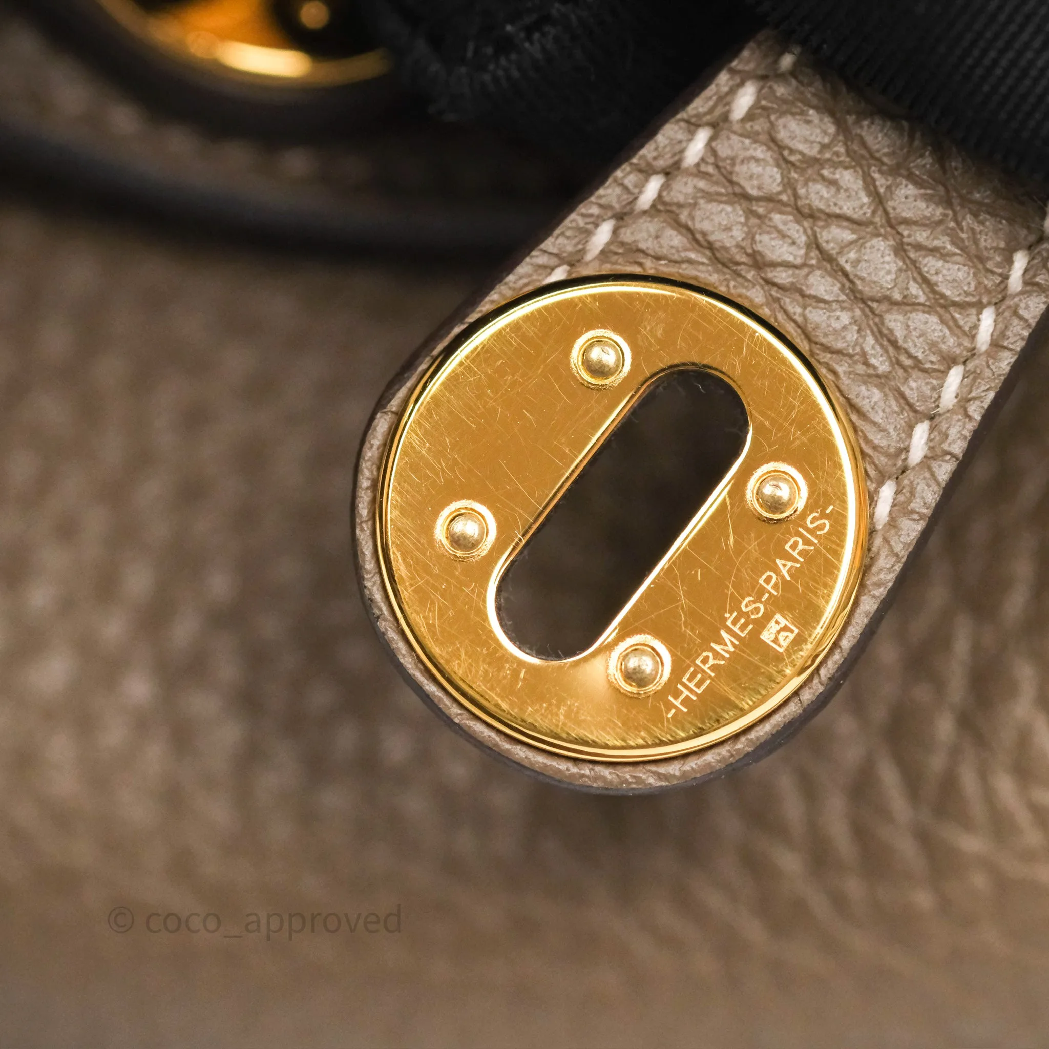 Herms Mini Lindy 20 Etoupe 18 Clemence Gold Hardware
