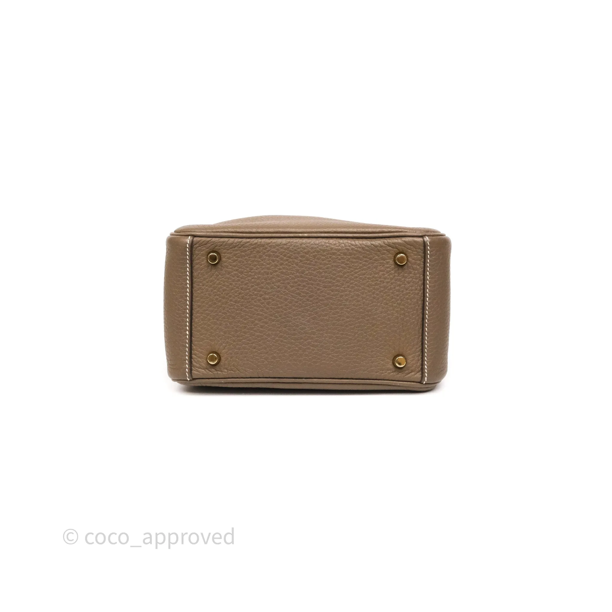 Herms Mini Lindy 20 Etoupe 18 Clemence Gold Hardware