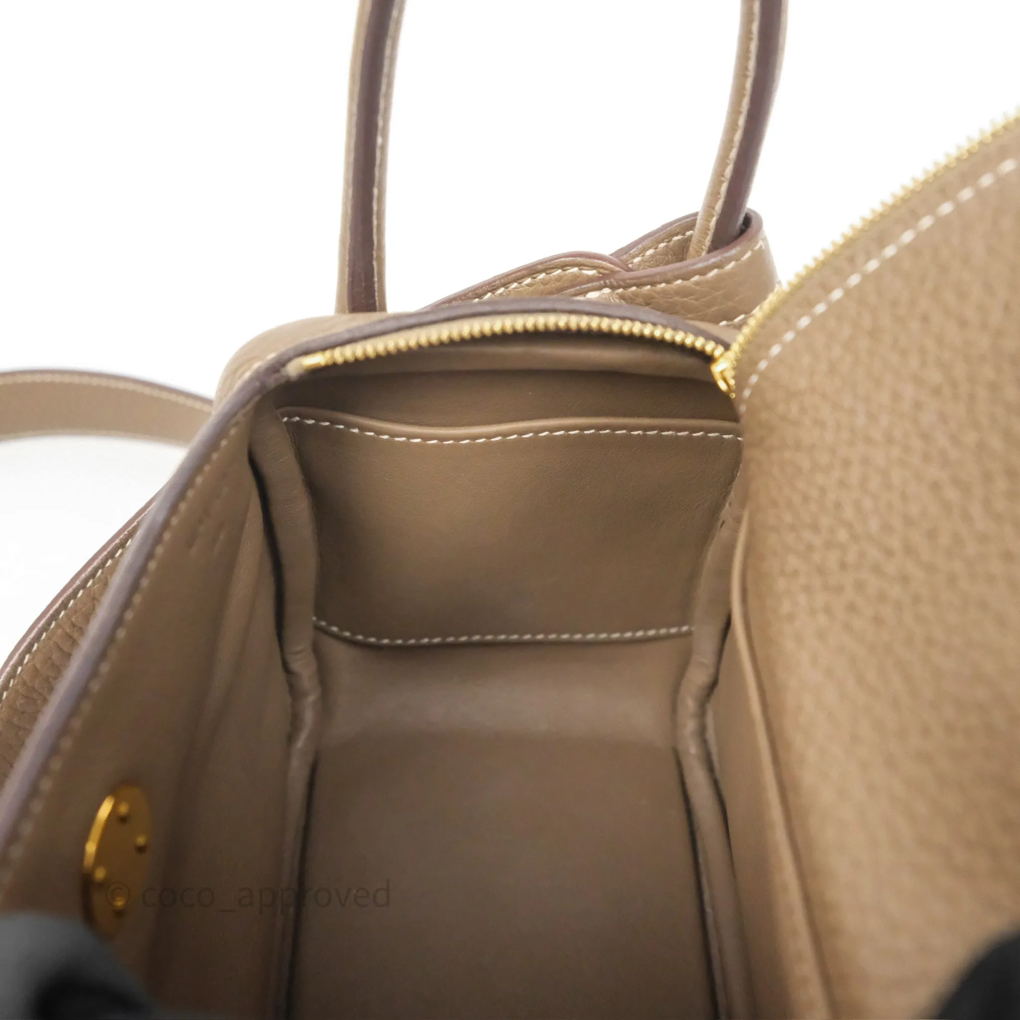Herms Mini Lindy 20 Etoupe 18 Clemence Gold Hardware