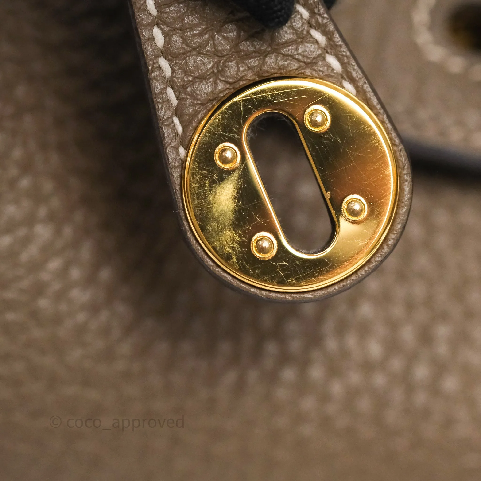 Herms Mini Lindy 20 Etoupe 18 Clemence Gold Hardware