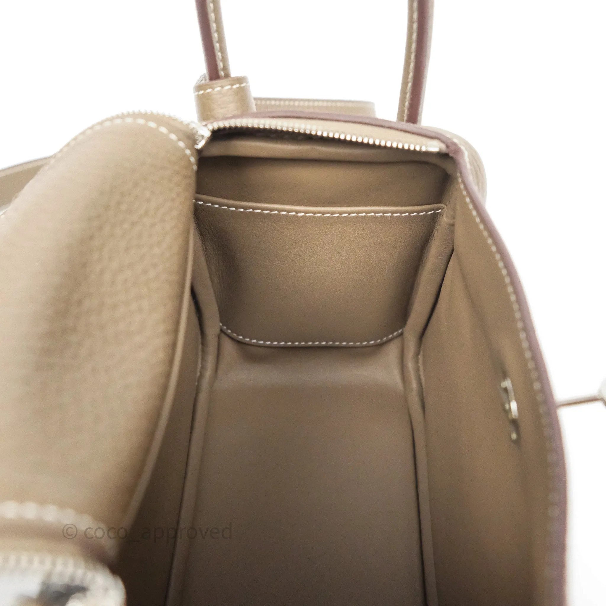 Herms Mini Lindy 20 Etoupe 18 Clemence Palladium Hardware