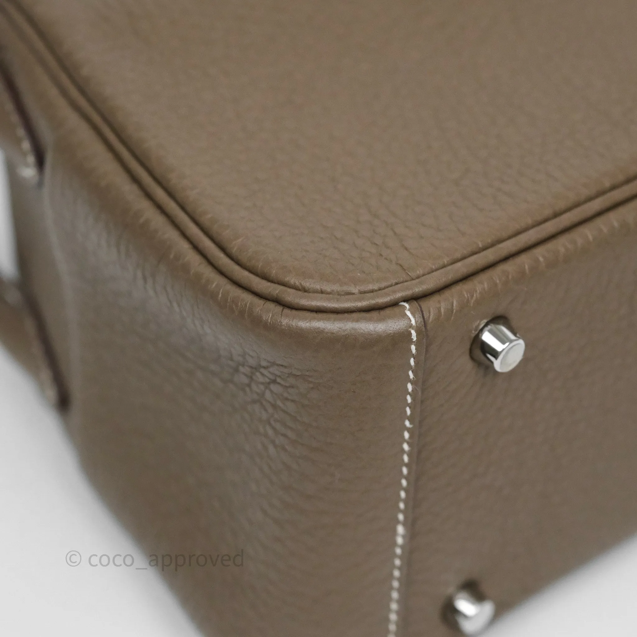 Herms Mini Lindy 20 Etoupe 18 Clemence Palladium Hardware