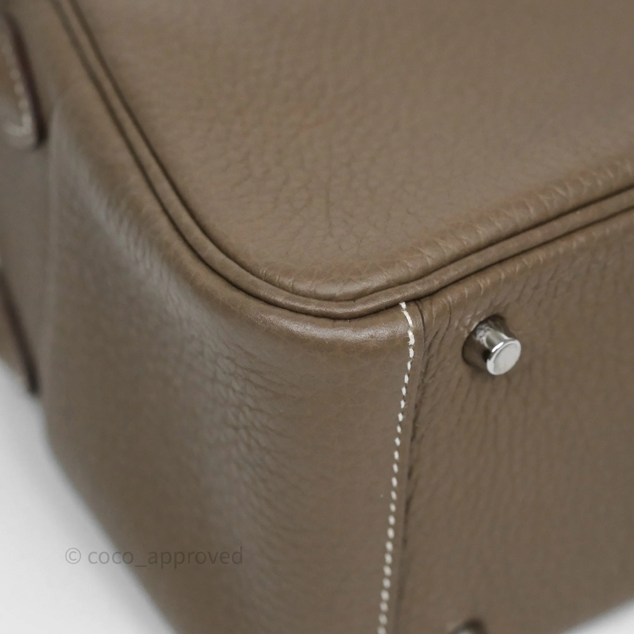 Herms Mini Lindy 20 Etoupe 18 Clemence Palladium Hardware