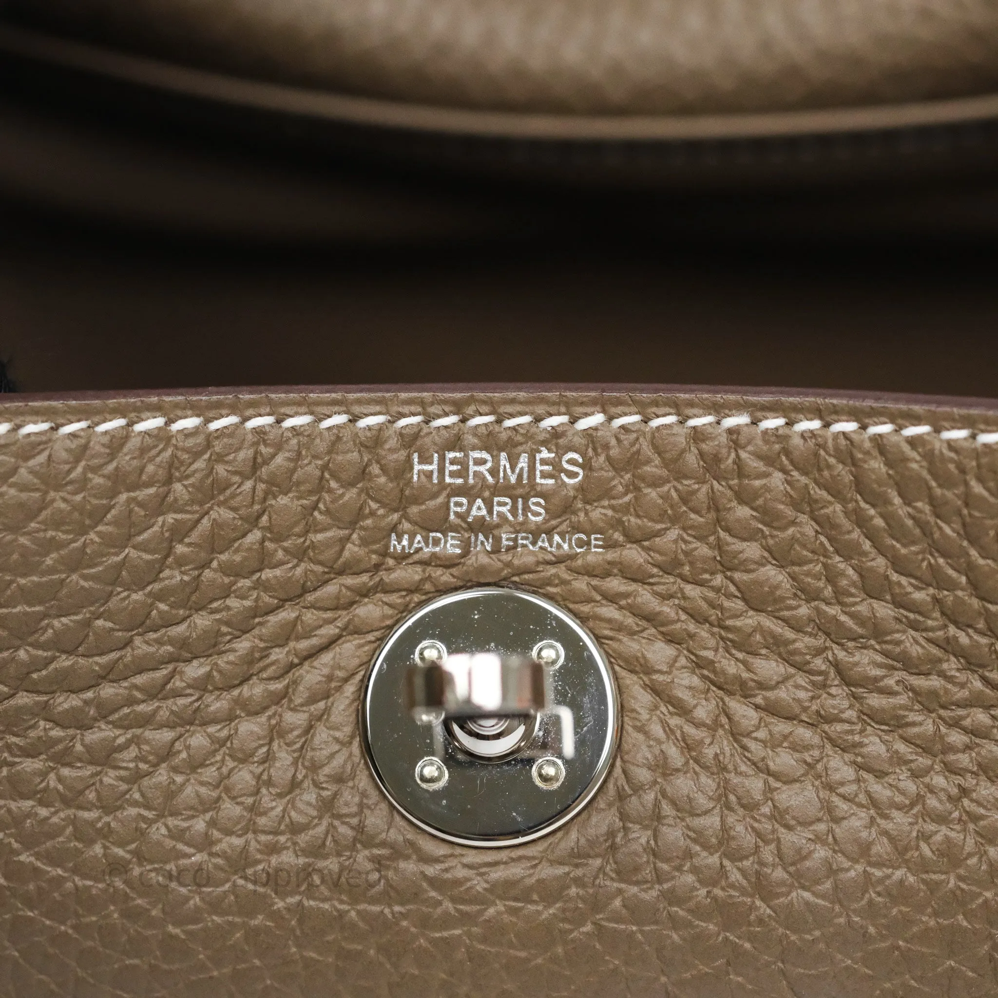 Herms Mini Lindy 20 Etoupe 18 Clemence Palladium Hardware