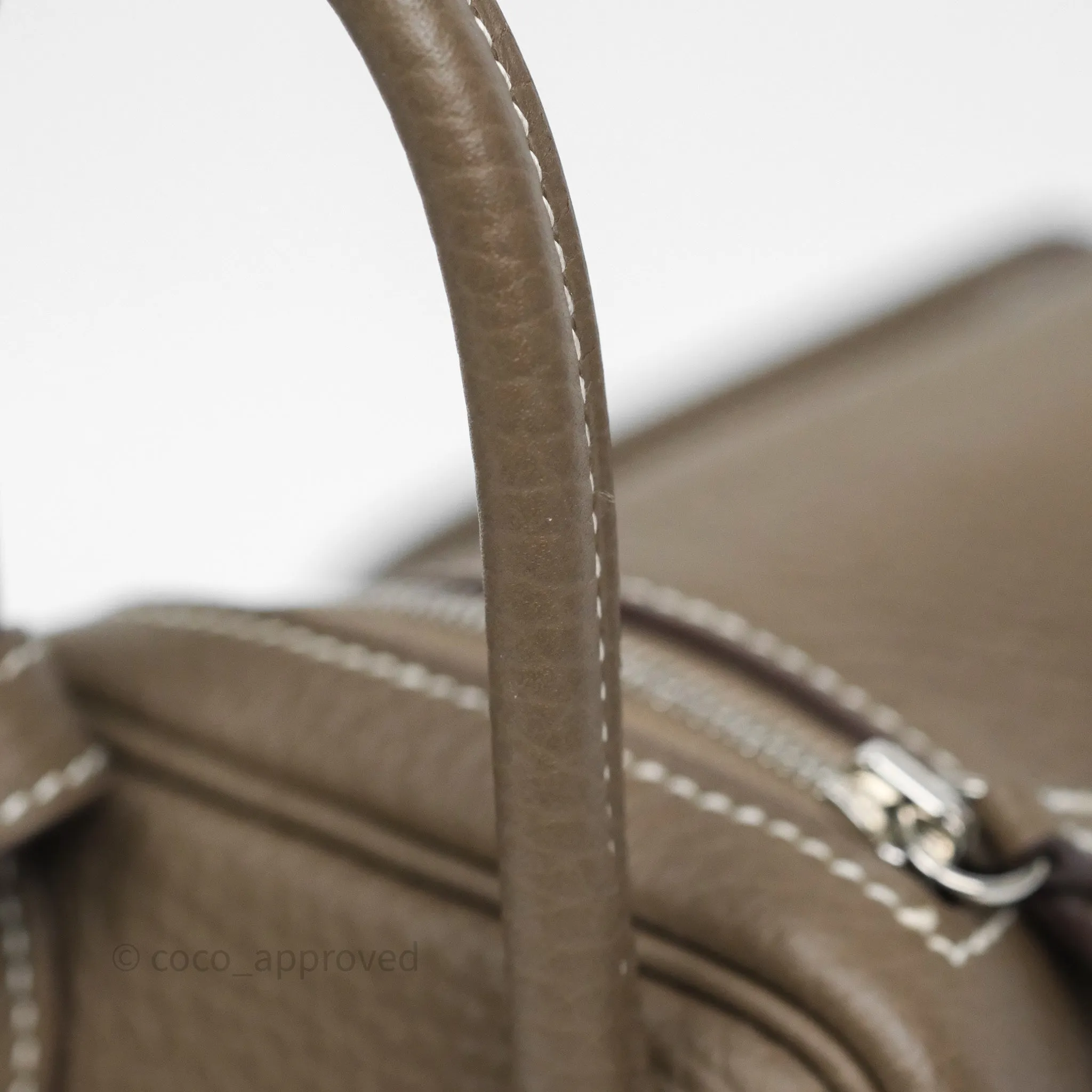 Herms Mini Lindy 20 Etoupe 18 Clemence Palladium Hardware