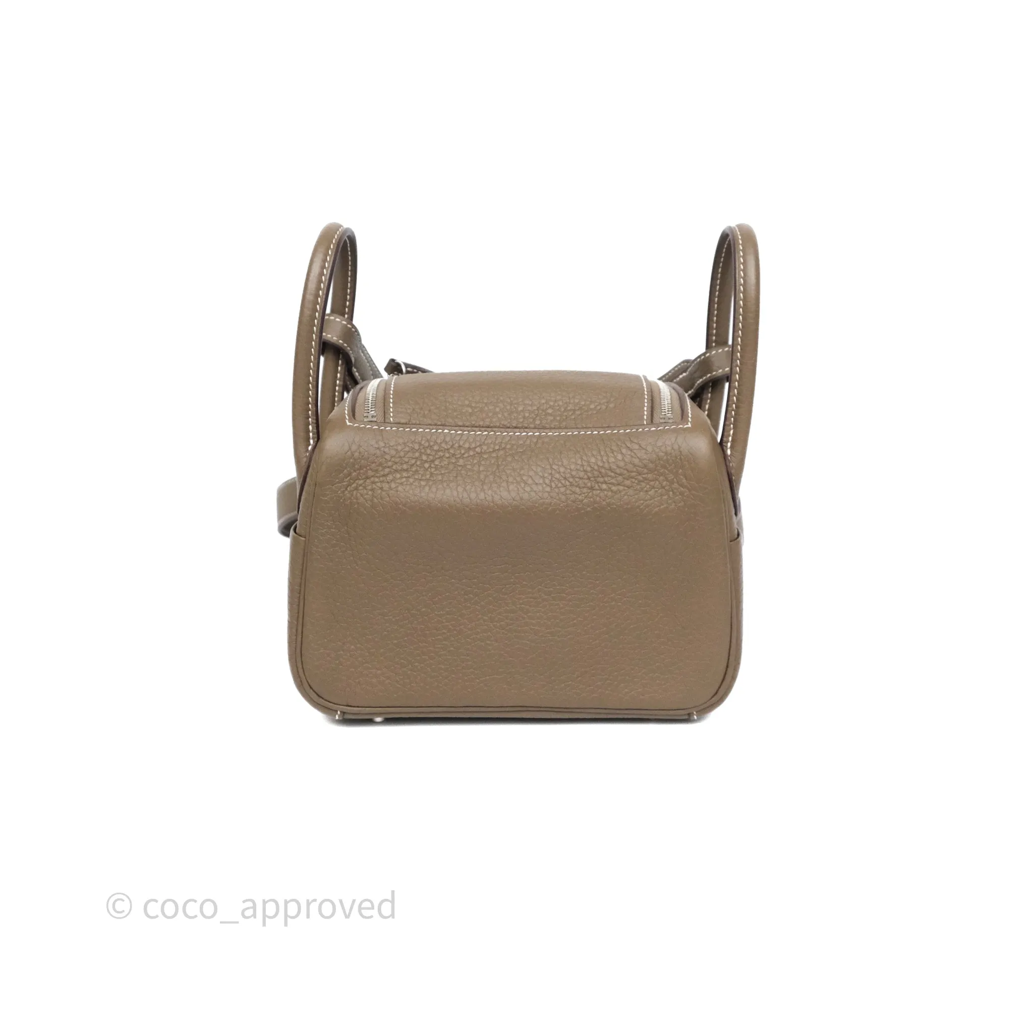 Herms Mini Lindy 20 Etoupe 18 Clemence Palladium Hardware