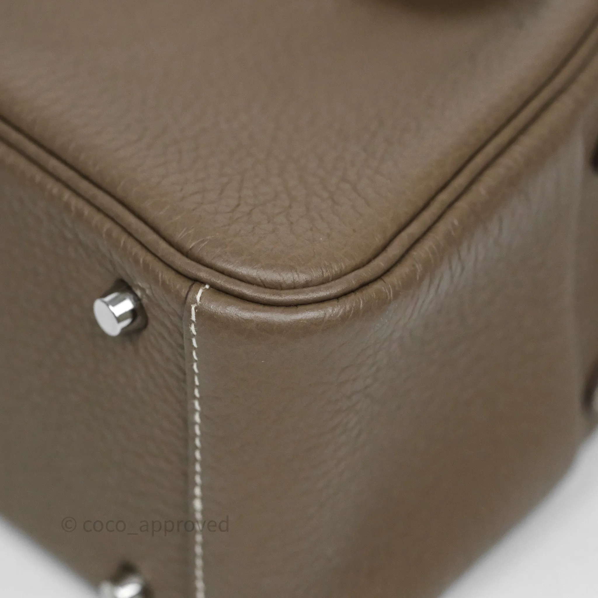 Herms Mini Lindy 20 Etoupe 18 Clemence Palladium Hardware