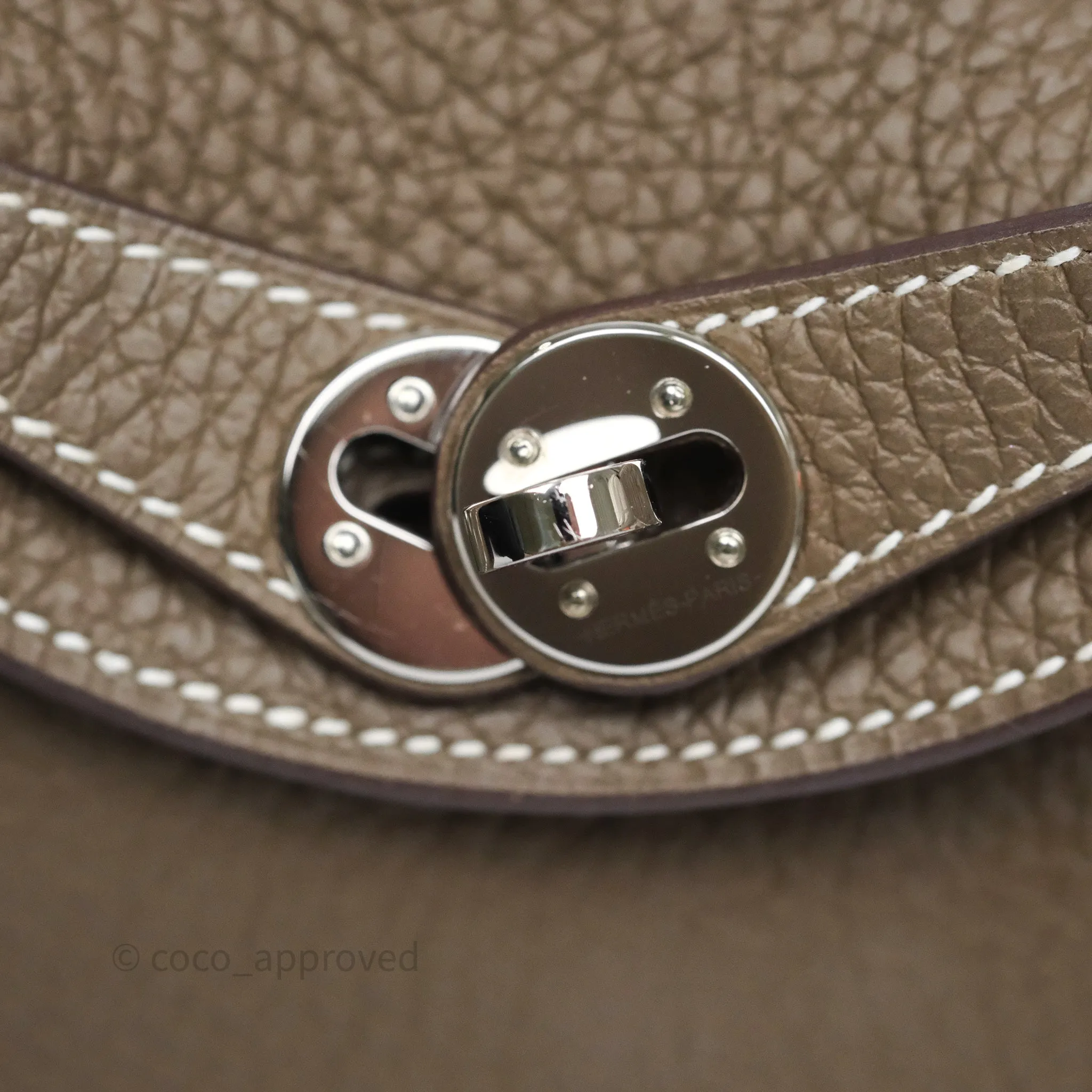 Herms Mini Lindy 20 Etoupe 18 Clemence Palladium Hardware